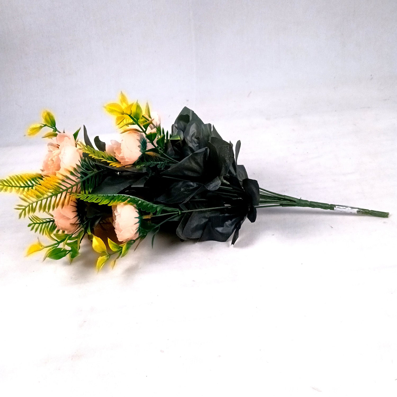 Artificial Flowers Rose Buoquet For Pot | Faux Flower Sticks - for Home Decor, Living Room, Office & Festivals Decoration (Vase Not Included) - 17 Inch - Apkamart #Colour_Orange