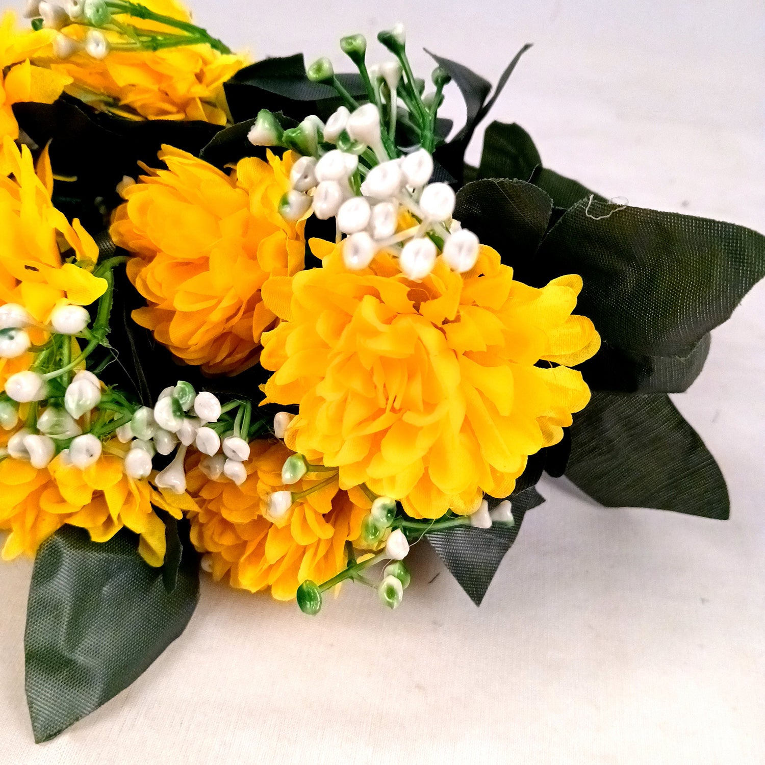 Artificial Flower Bouquet | Faux Flowers & Plants Bunch - for Table Vase, Pot, Home Decor, Living Room, Side Table Center piece Decoration - Apkamart #Color_Yellow