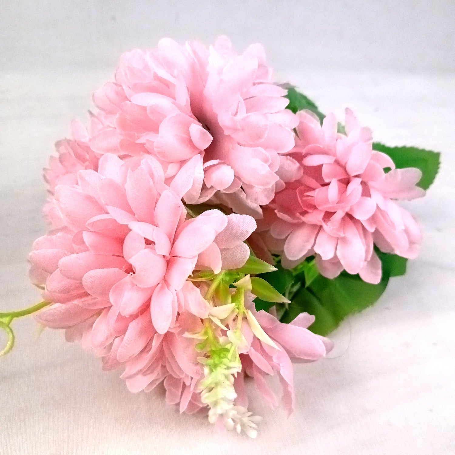 Artificial Flowers Dahlia Bunches for Vase Pot | Faux Flowers Stick - for Home Decor, Living Room, Wedding & Party Decoration (Vase Not Included) - 14 Inch - Apkamart #Colour_Pink