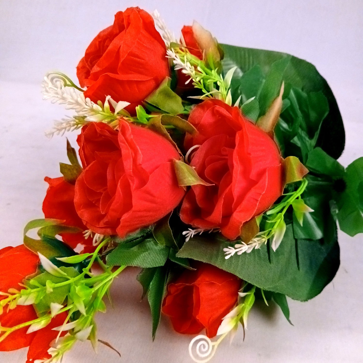 Artificial Rose Flower Bouquets | Faux Flowers Bunch - for Table Vase, Pot, Home Decor, Living Room, Side Table Centerpiece - 17 Inch - Apkamart #Style_Design 3