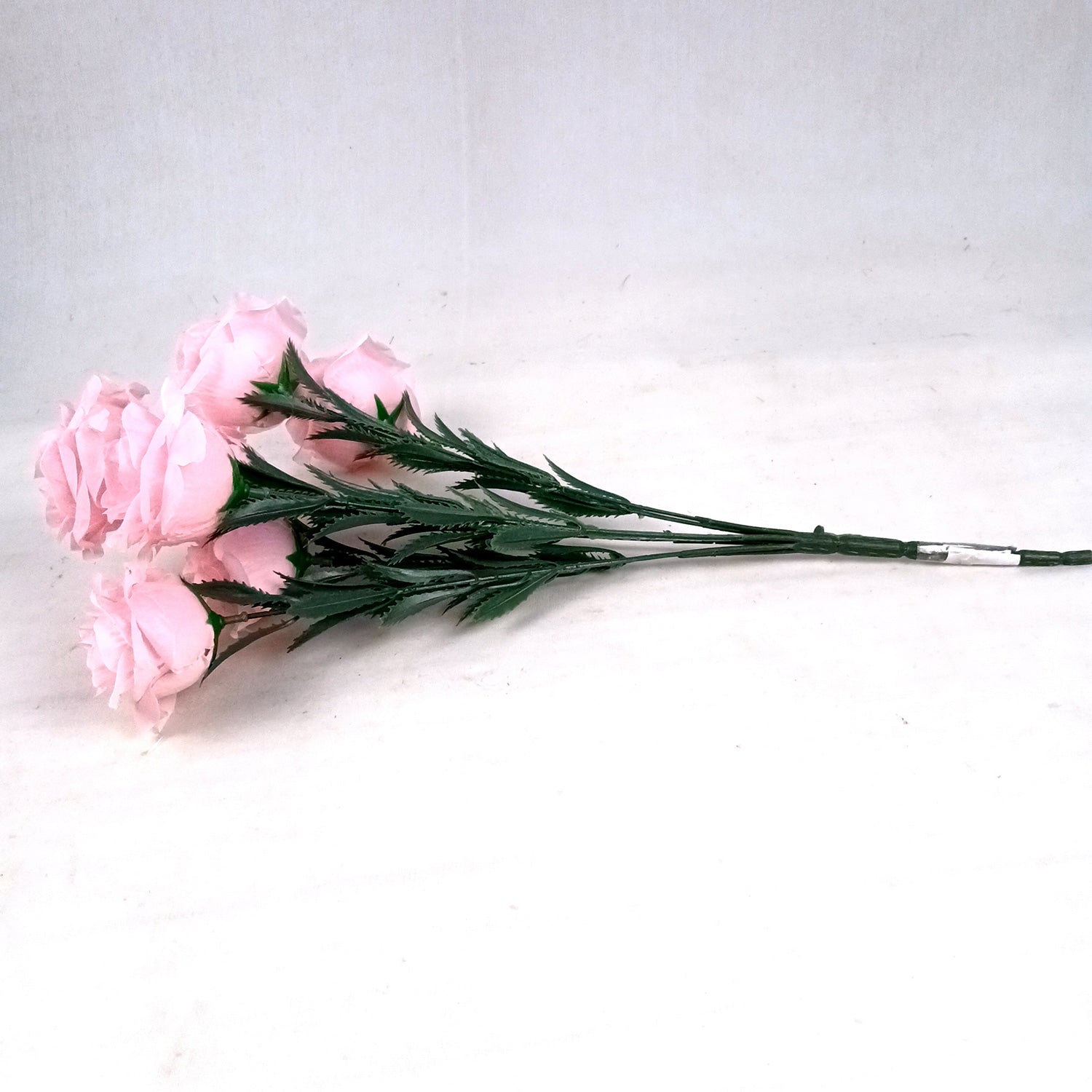 Artificial Flowers Rose Bunches for Vase Pot | Faux Flowers Sticks / Bouquet - for Home Decor, Living Room & Festivals Decoration (Vase Not Included) - 18 Inch - Apkamart #Colour_Pink