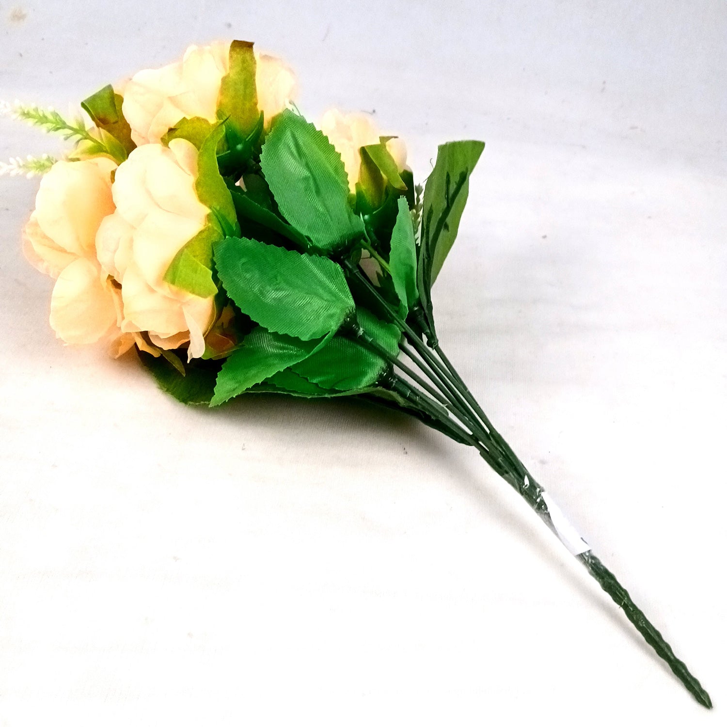 Artificial Flowers Rose Sticks | Faux Flowers Bunch - for Home Decor, Living Room, Office & Festivals Decoration (Vase Not Included) - 15 Inch - Apkamart #Colour_Orange