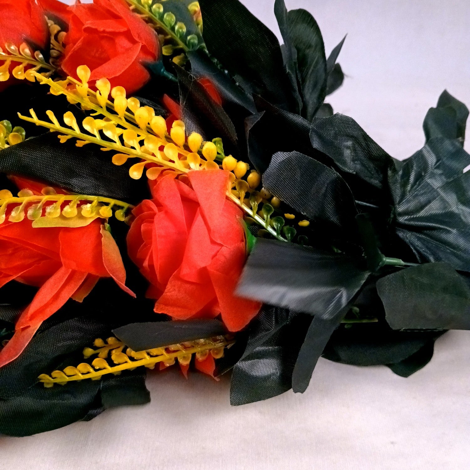 Artificial Flower Rose Bouquets | Faux Flowers Bunch - for Table Vase, Pot, Home Decor, Living Room, Side Table Centerpiece - 26 Inch - Apkamart #Colour_Red