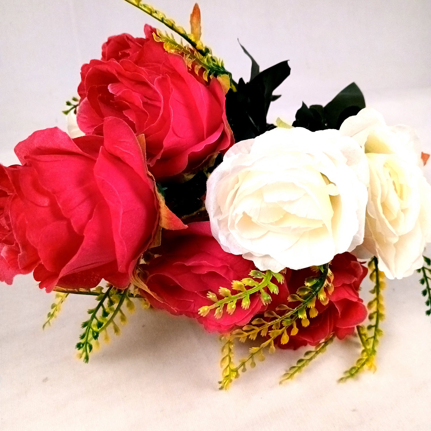 Artificial Flower Wall Hanging | Fake Creeper Flowers With Metal Stand Wall Mount - for Home Decor, Living Room, Balcony, Entrance Decoration - Apkamart #Style_Design 1