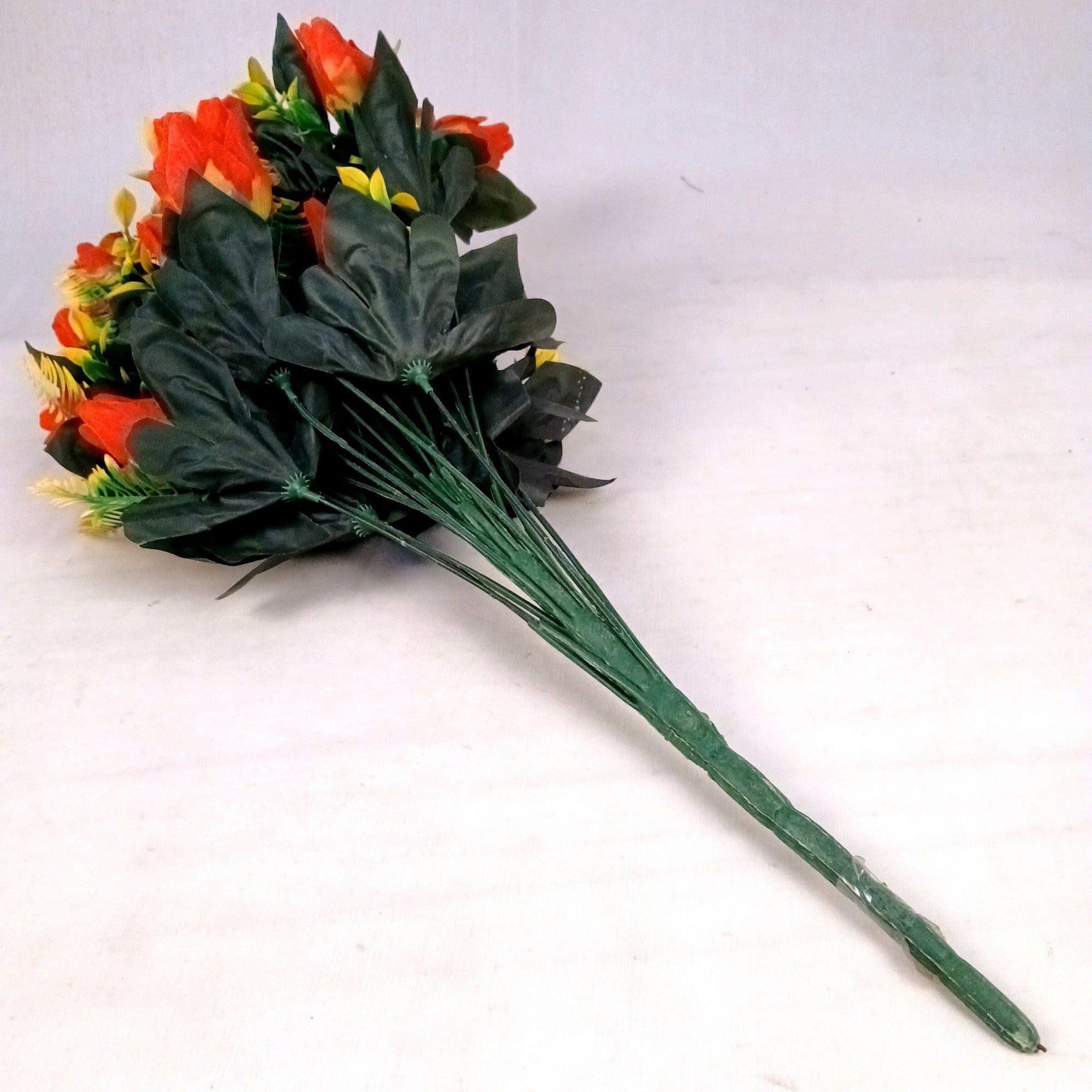 Artificial Flower Rose Bouquets | Fake Flowers Bunch - For Vase, Pot, Home, Bedroom, Balcony, Office Corner, Living Room - 26 Inch - Apkamart #Colour_Red