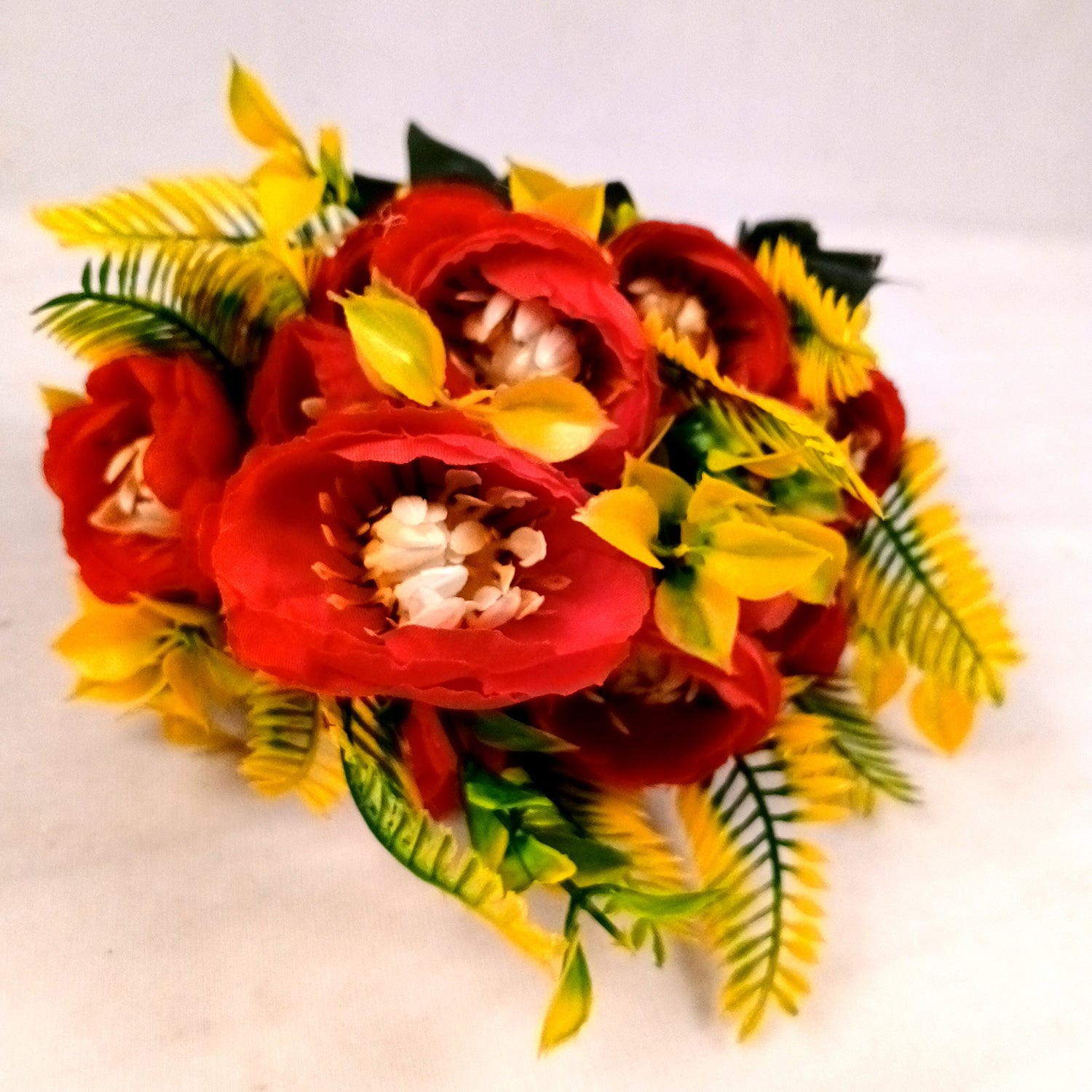 Artificial Flower Plant With Fruits | Decorative Flowers Bunch & Stems - for Table Vase, Pot, Home Decor, Living Room, Side Table Centerpiece & Festival Decoration - Apkamart #Color_Red