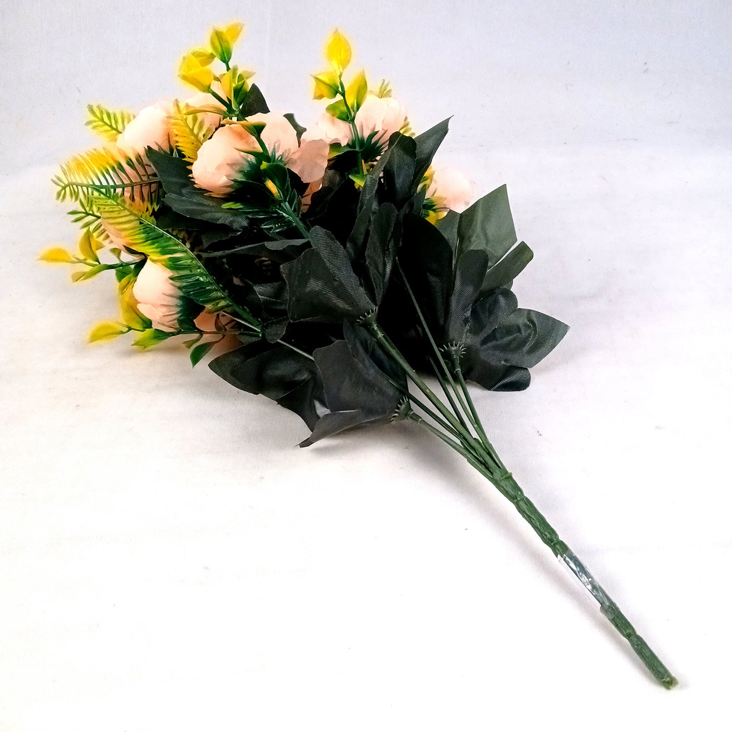 Artificial Flowers Rose Buoquet For Pot | Faux Flower Sticks - for Home Decor, Living Room, Office & Festivals Decoration (Vase Not Included) - 17 Inch - Apkamart #Colour_Orange