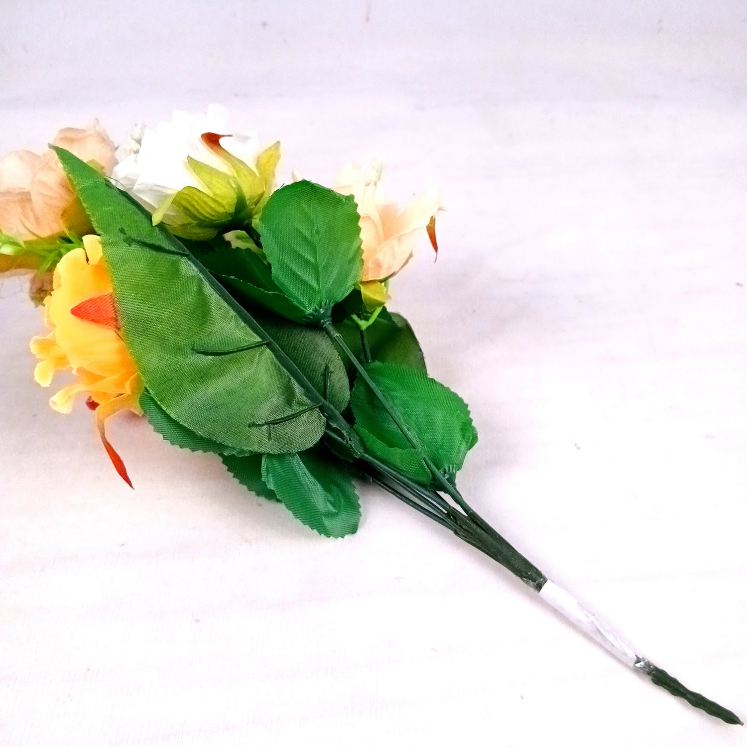 Artificial Flowers Rose Bunches for Vase Pot | Faux Flowers Stem - for Home Decor, Living Room, Office & Festivals Decoration (Vase Not Included) - 14 Inch - Apkamart #Colour_Multicolor