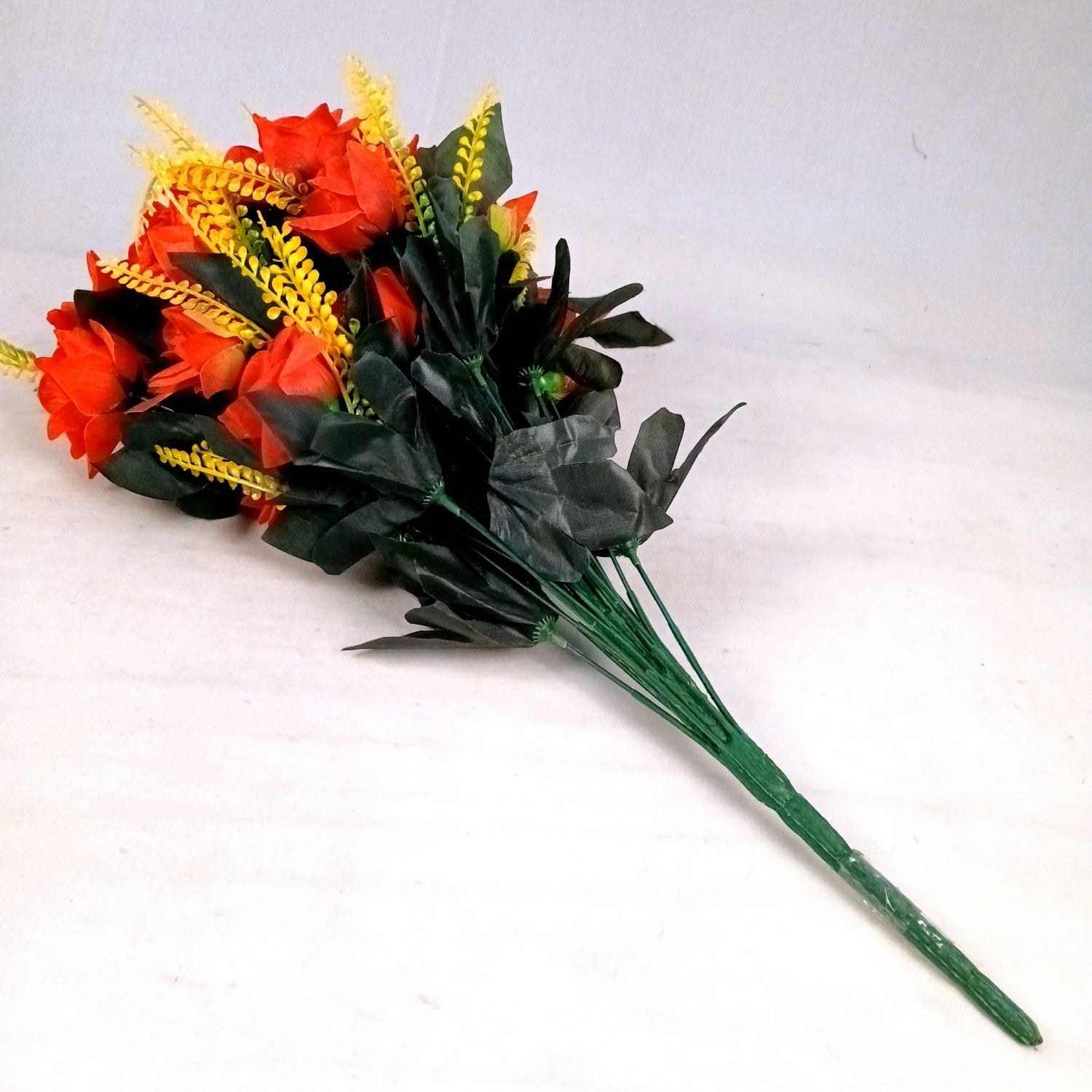 Artificial Flower Rose Bouquets | Faux Flowers Bunch - for Table Vase, Pot, Home Decor, Living Room, Side Table Centerpiece - 26 Inch - Apkamart #Colour_Red