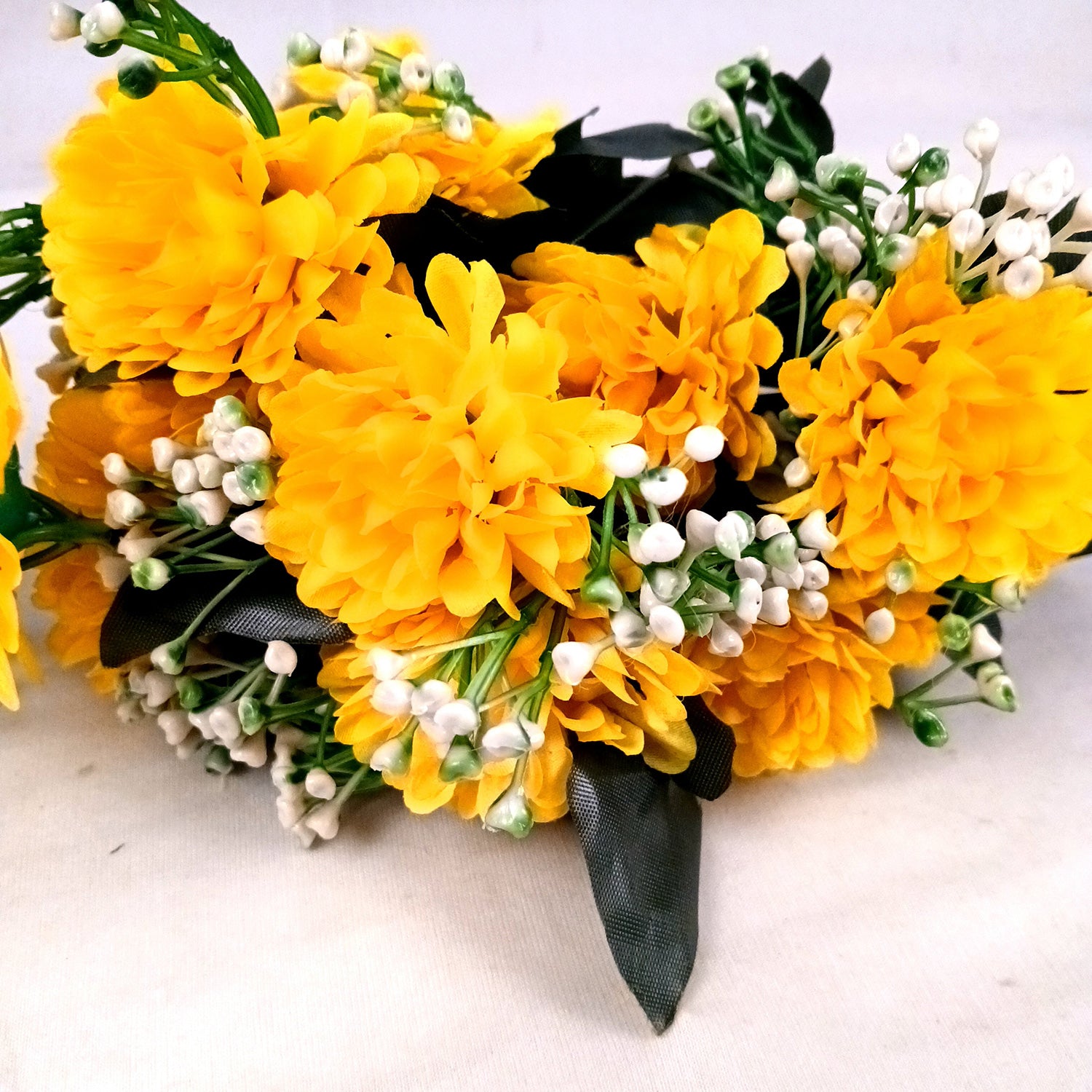 Artificial Flower Bouquet | Faux Flowers & Plants Bunch - for Table Vase, Pot, Home Decor, Living Room, Side Table Center piece Decoration - Apkamart #Color_Yellow