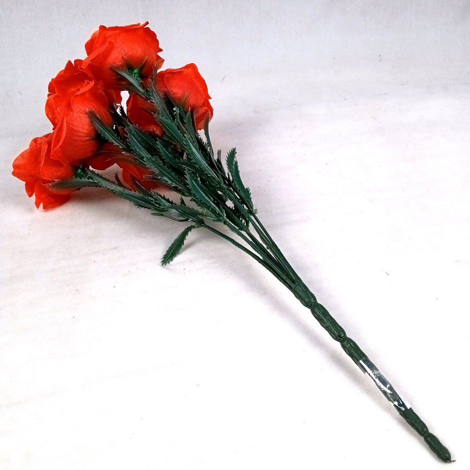 Artificial Flowers Rose Bunches for Vase Pot | Faux Flowers Stem - for Home Decor, Living Room, Office & Festivals Decoration (Vase Not Included) - 18 Inch - Apkamart #Colour_Red