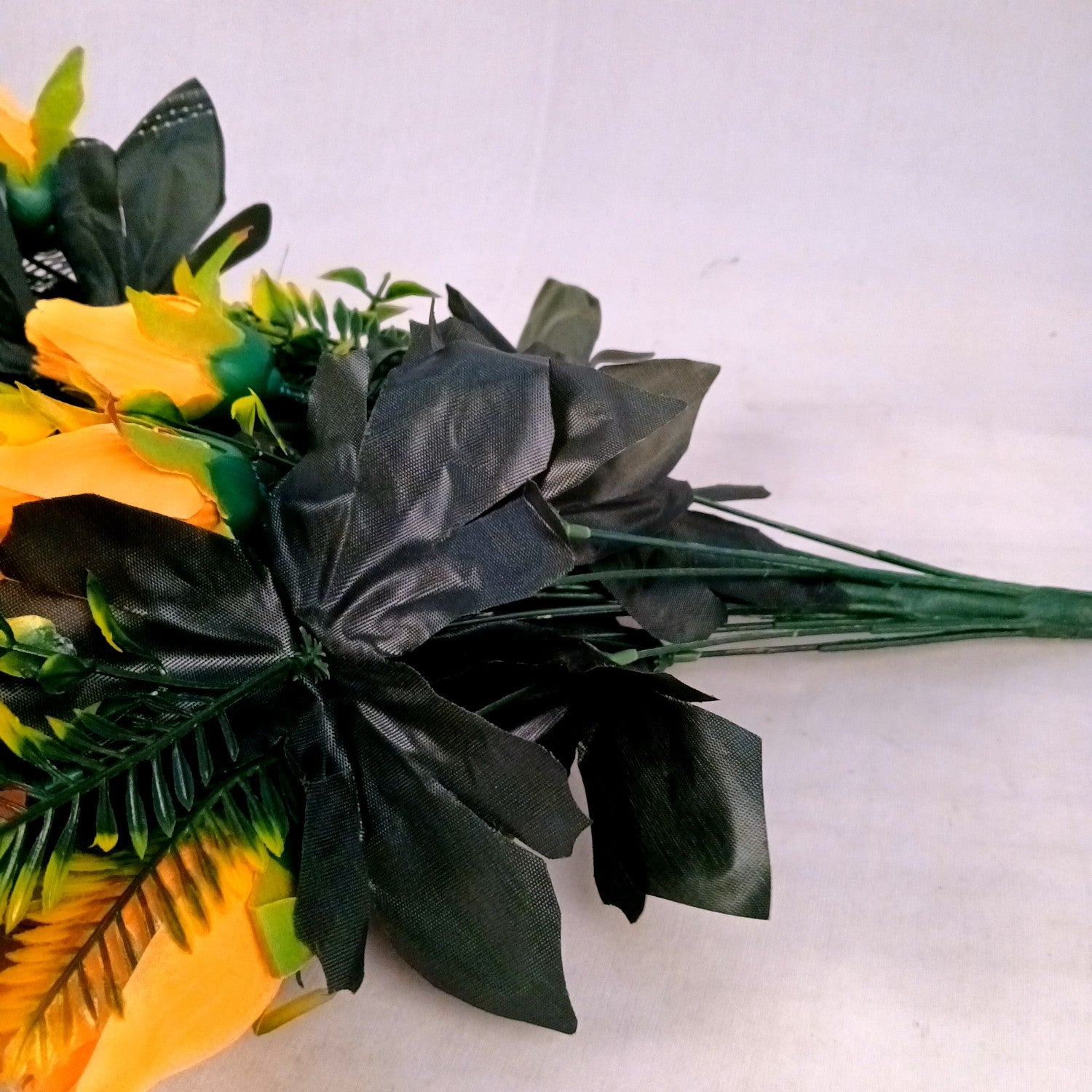 Artificial Flower Rose Bouquets | Fake Flowers Bunch - For Vase, Pot, Home, Balcony, Office Corner, Living Room - 26 Inch - Apkamart #Colour_Yellow