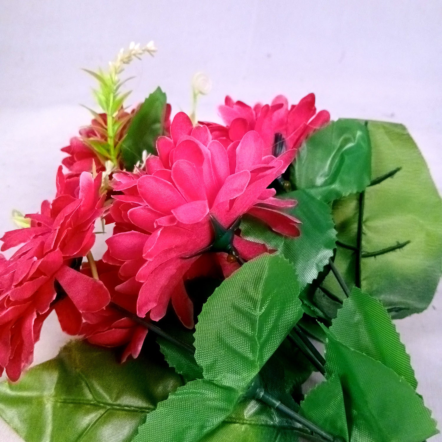 Artificial Flowers Dahlia Bunches for Vase Pot | Faux Flowers Stick - for Home Decor, Living Room, Wedding & Party Decoration (Vase Not Included) - 14 Inch - Apkamart #Colour_Pink