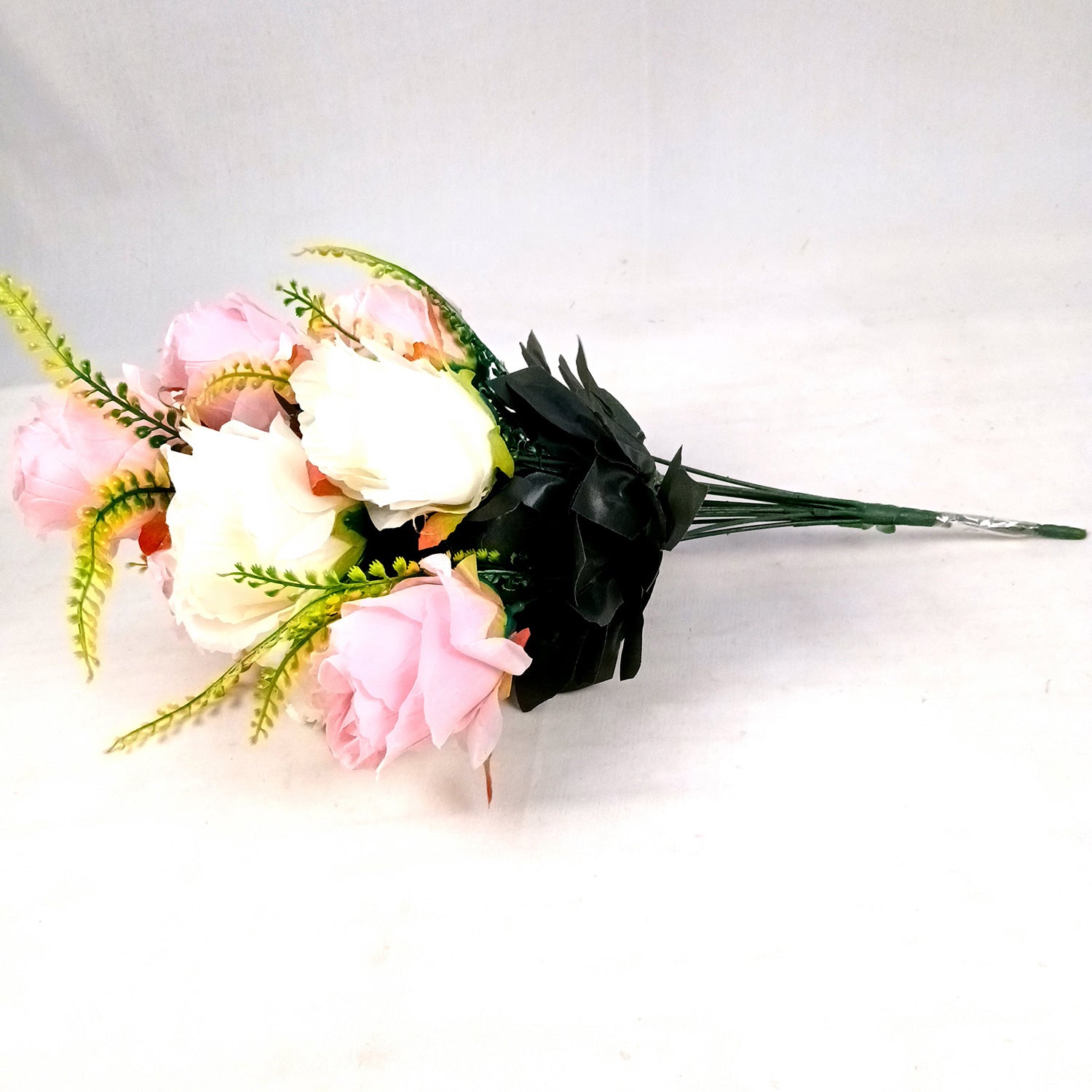 Artificial Flower Plant - Cherry Blossom | Decorative Flowers Bunch & Stems - for Table Vase, Pot, Home Decor, Living Room, Side Table Centerpiece & Festival Decoration - Apkamart #Color_Pink & White