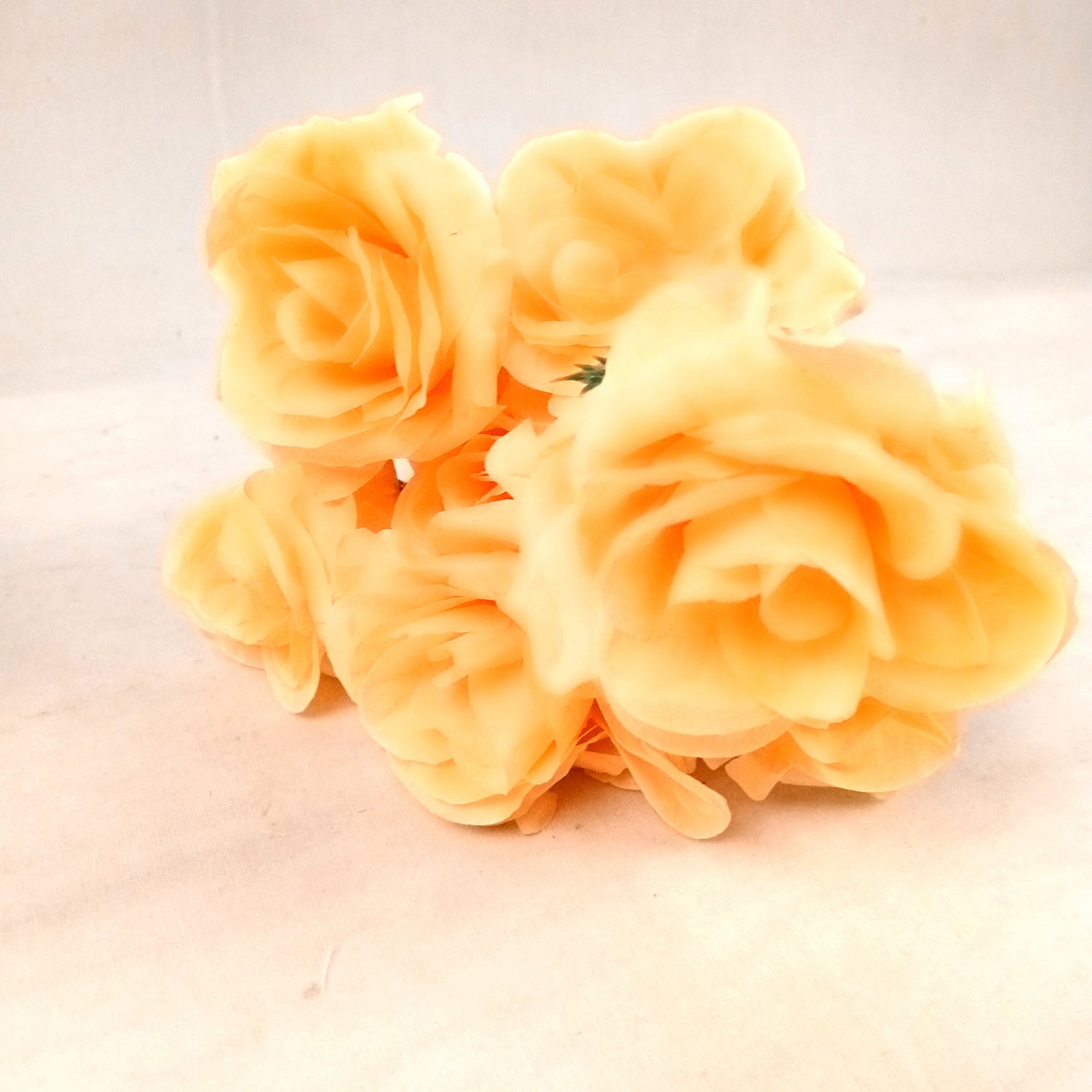 Artificial Flowers Rose Bunches for Vase Pot | Faux Flowers Stem - for Home Decor, Living Room, Office & Festivals Decoration (Vase Not Included) - 18 Inch - Apkamart #Colour_Orange