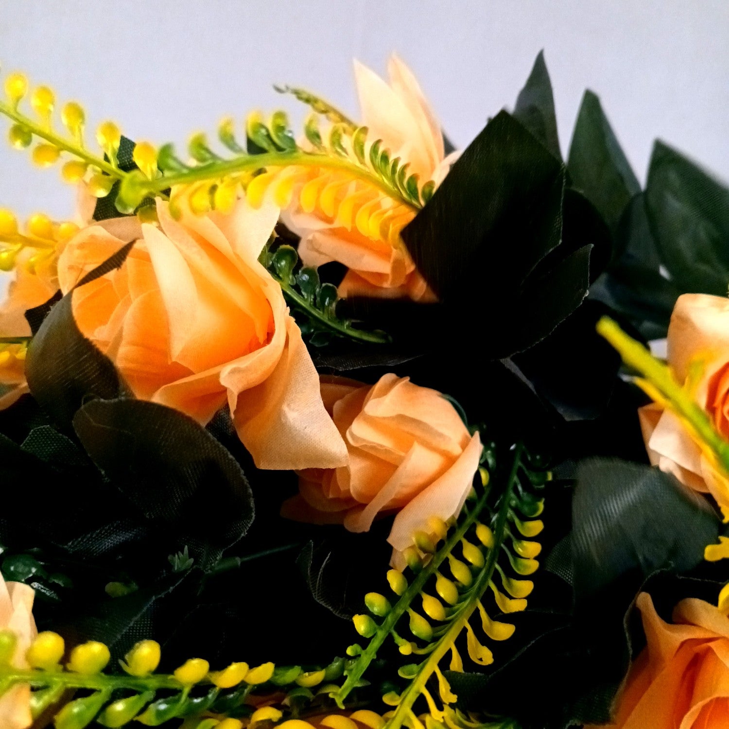 Artificial Flower Rose Bouquets | Faux Flowers Bunch - for Table Vase, Pot, Home Decor, Living Room, Side Table Centerpiece - 26 Inch - Apkamart #Colour_Orange