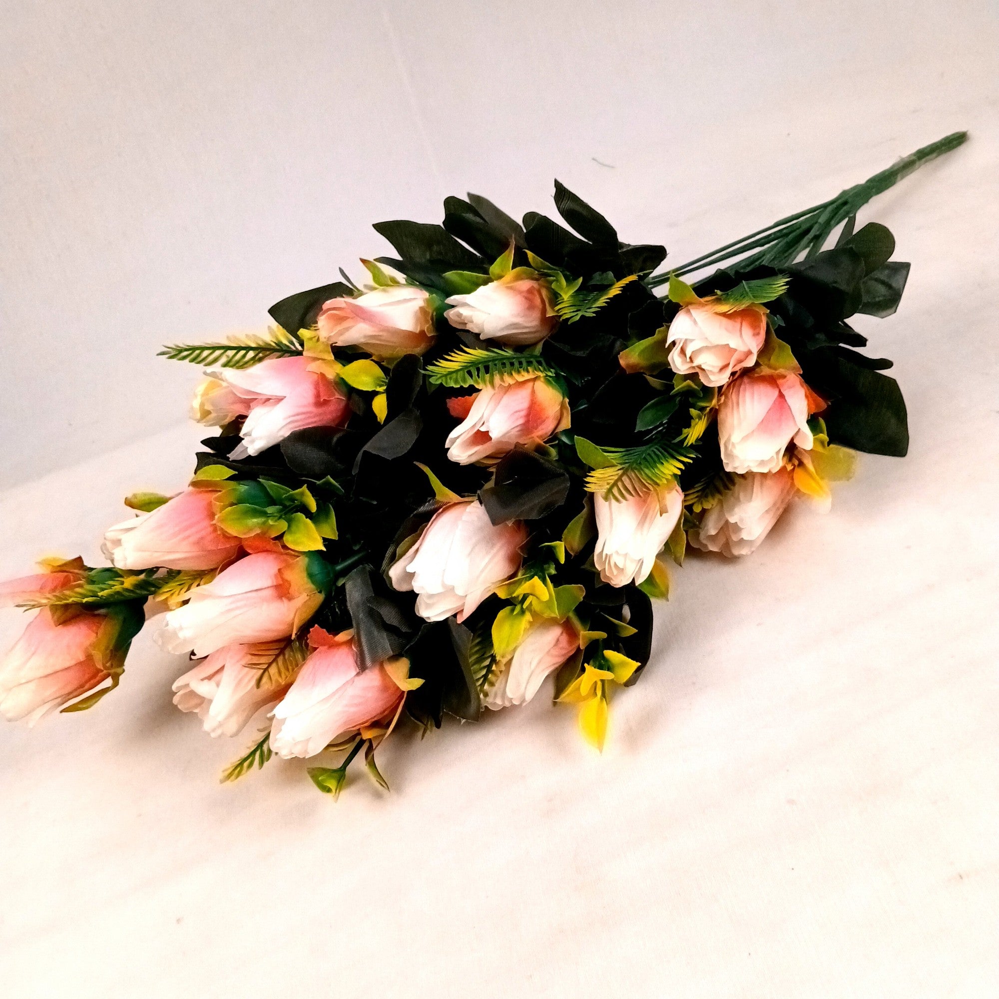 Artificial Flower Rose Bouquets | Fake Flowers Bunch - For Vase, Pot, Home, Balcony, Office Corner, Living Room - 26 Inch - Apkamart #Colour_Multicolor