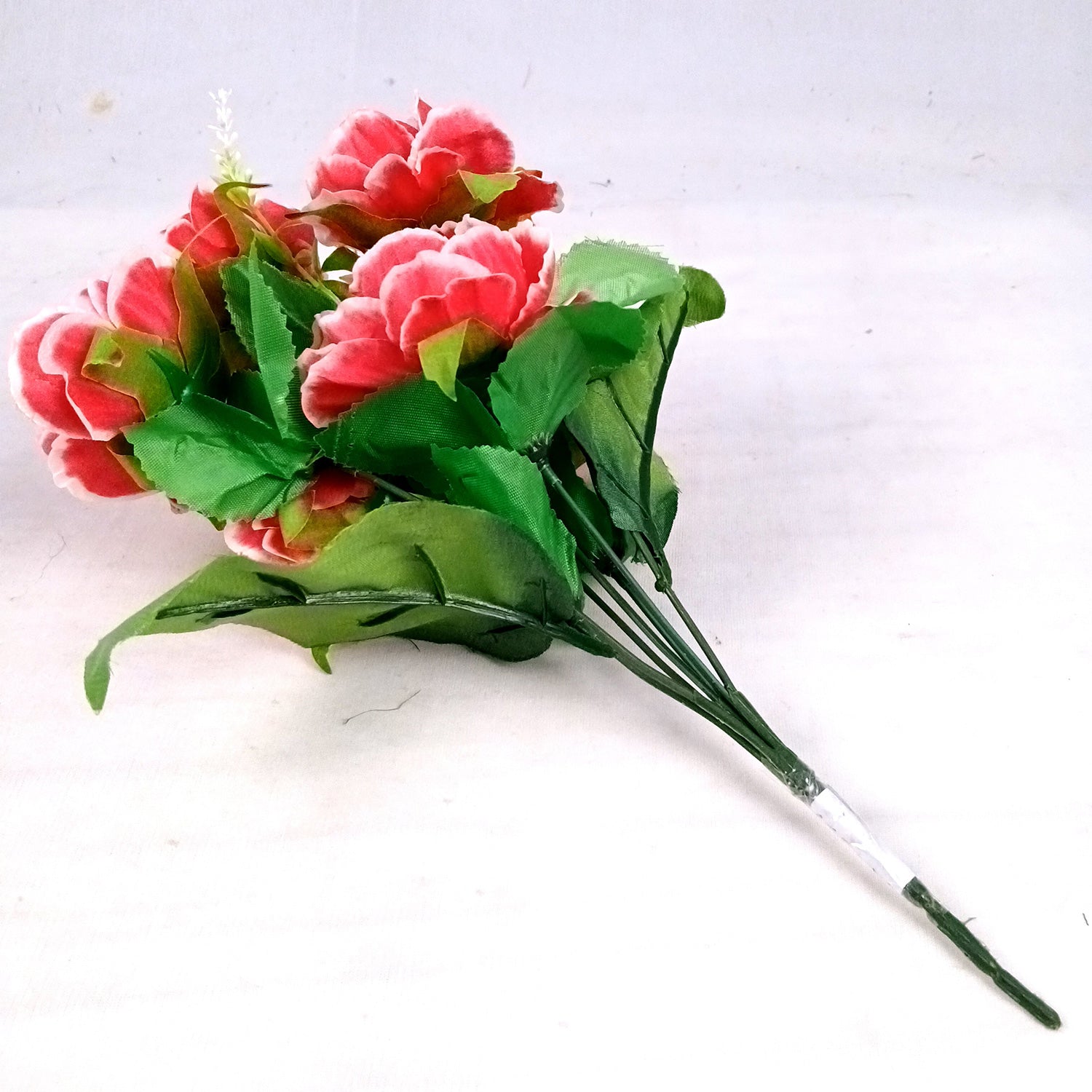 Artificial Flowers Rose Bunches for Vase Pot | Faux Flowers Stem - for Home Decor, Living Room, Office & Festivals Decoration (Vase Not Included) - 14 Inch - Apkamart #Colour_Pink