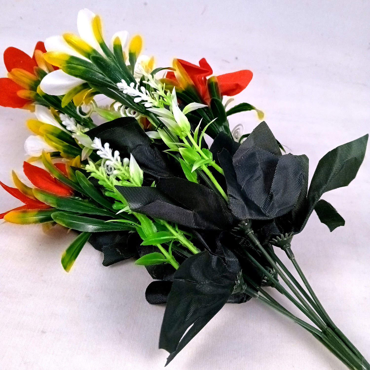 Artificial Flowers Sticks for Vase Pot | Faux Flowers Bunch / Bouquet  - for Home Decor, Living Room, Wedding & Party Decoration (Vase Not Included) - 15 Inch - Apkamart