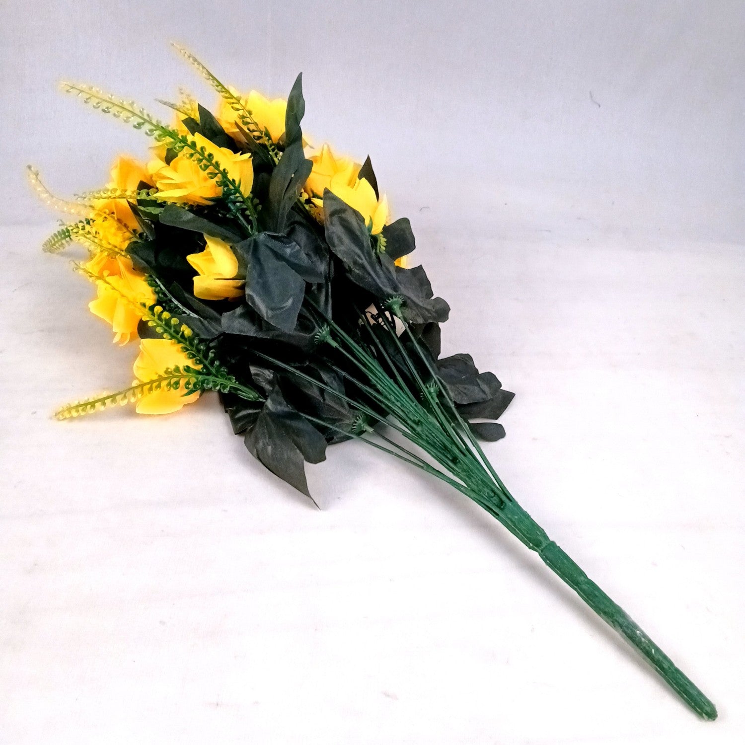 Artificial Flower Rose Bouquets | Faux Flowers Bunch - for Table Vase, Pot, Home Decor, Living Room, Side Table Centerpiece - 26 Inch - Apkamart #Colour_Yellow