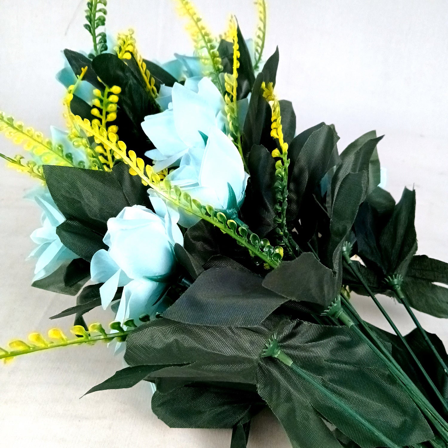 Artificial Flower Rose Bouquets | Faux Flowers Bunch - for Table Vase, Pot, Home Decor, Living Room, Side Table Centerpiece - 26 Inch - Apkamart #Colour_Multicolor