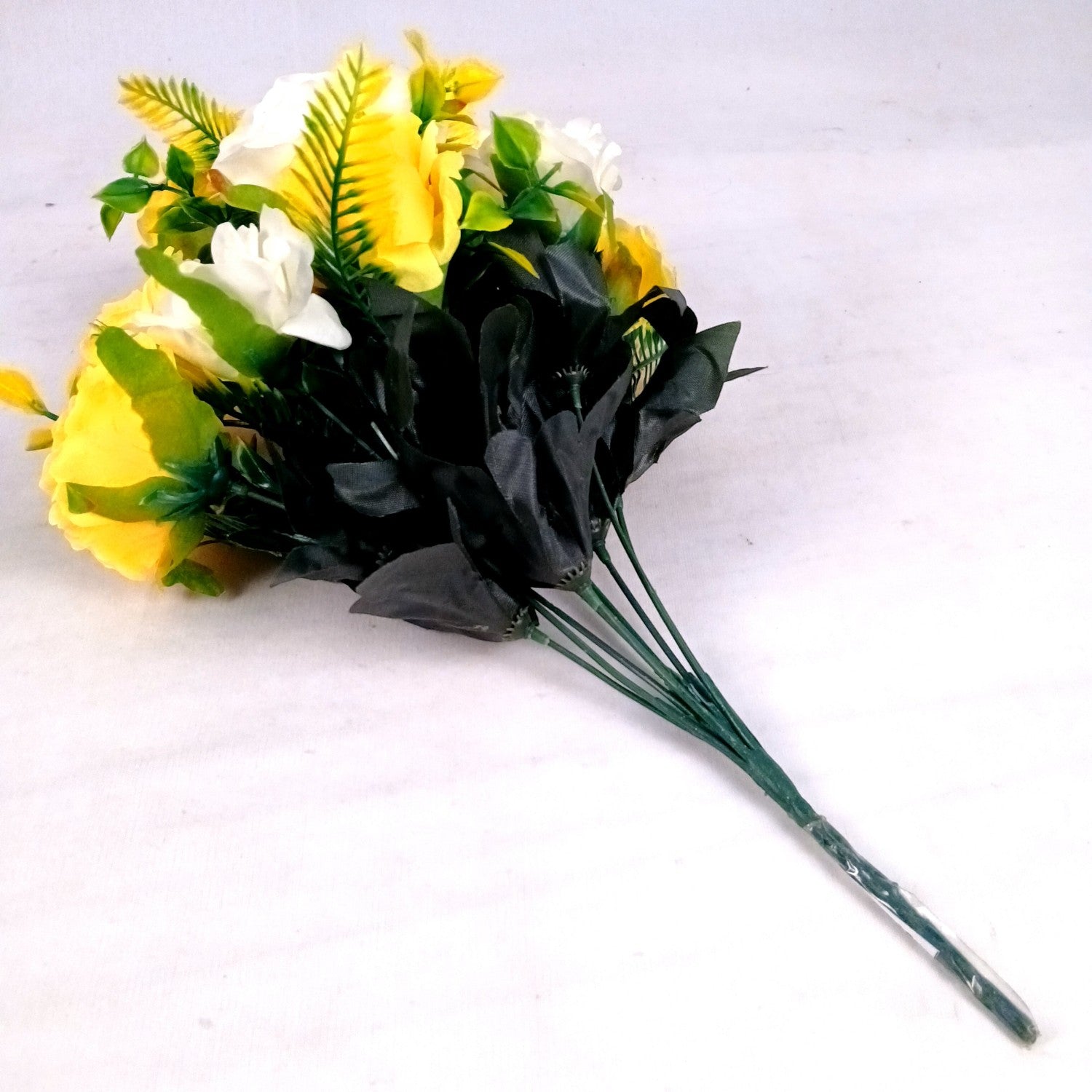 Artificial Flowers Rose Bunches for Vase Pot | Faux Flowers Stem - for Home Decor Living Office Corner Room Side Table Centerpiece - 18 Inch - Apkamart #Style_Design 1