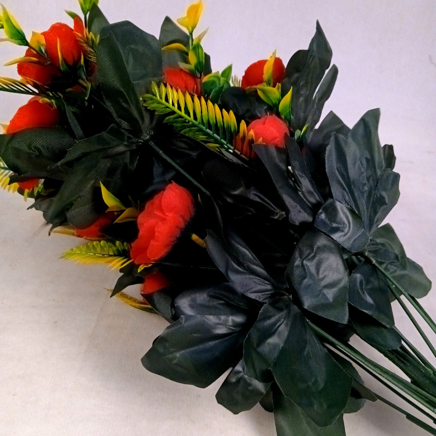 Artificial Flower Bouquets | Fake Flowers Bunch - For Vase, Home, Bedroom, Balcony, Office Corner, Living Room - 26 Inch - Apkamart #Colour_Red