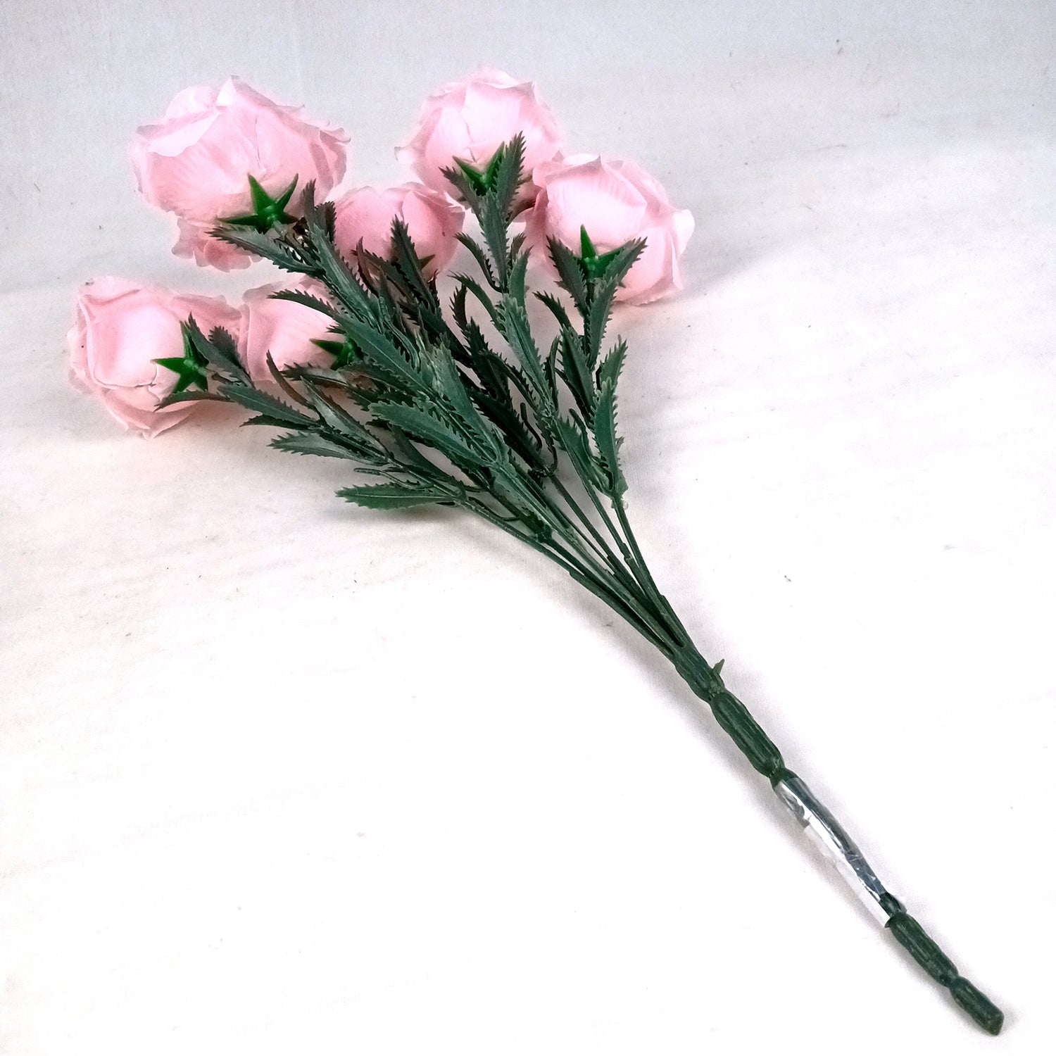 Artificial Flowers Rose Bunches for Vase Pot | Faux Flowers Sticks / Bouquet - for Home Decor, Living Room & Festivals Decoration (Vase Not Included) - 18 Inch - Apkamart #Colour_Pink