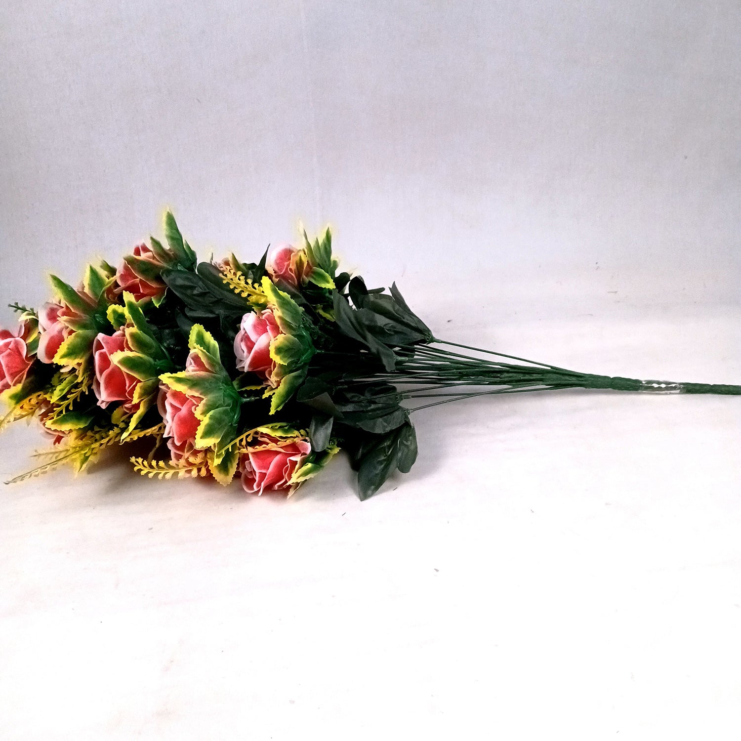 Artificial Flowers Rose Bunches for Vase | Faux Flowers Stem - for Home Decor, Living Room, Office & Festivals Decoration (Vase Not Included) - 27 Inch - Apkamart #Colour_Pink