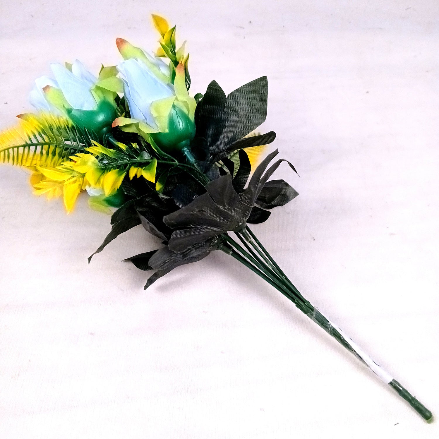 Artificial Flowers Rose Bunches for Vase Pot | Faux Flowers Stem - for Home Decor, Living Room, Office & Festivals Decoration (Vase Not Included) - 14 Inch - Apkamart #Colour_Blue