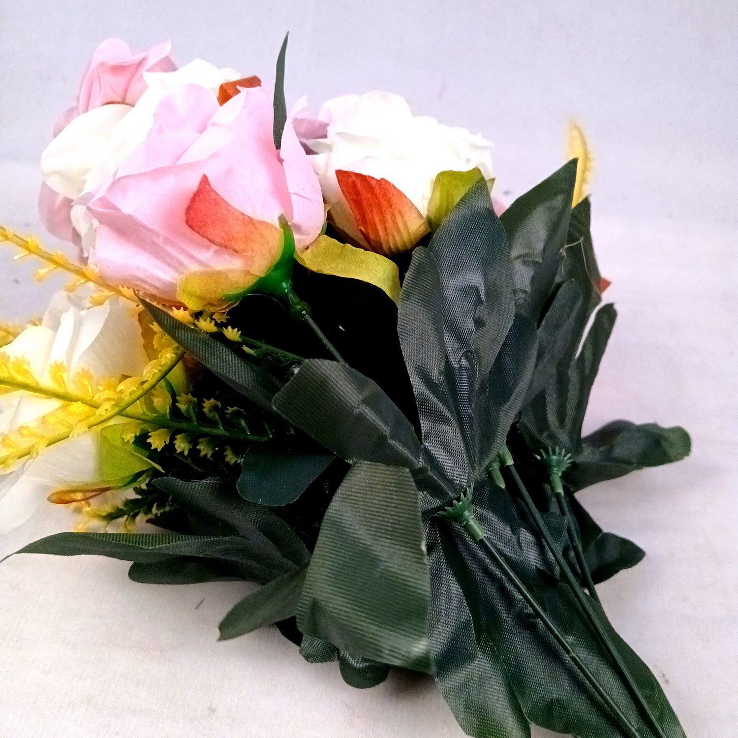 Artificial Flowers Rose Bunches for Vase Pot | Faux Flowers Stem - for Home Decor, Living Room, Office & Festivals Decoration (Vase Not Included) - 16 Inch - Apkamart #Style_Design 1