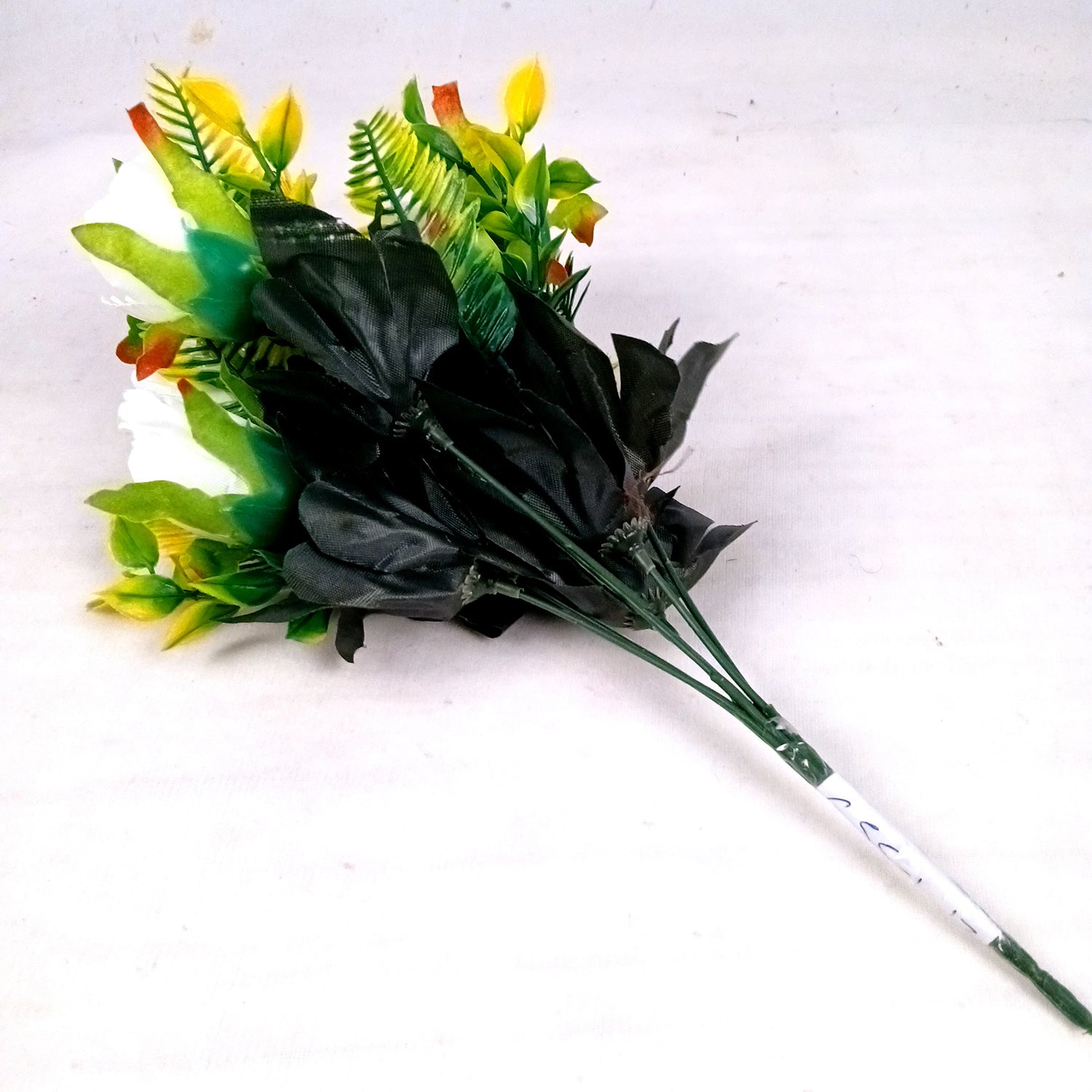 Artificial Flowers Rose Bunches For Pot | Faux Flower Sticks - for Home Decor, Living Room, Office & Festivals Decoration (Vase Not Included) - 14 Inch - Apkamart #Colour_White