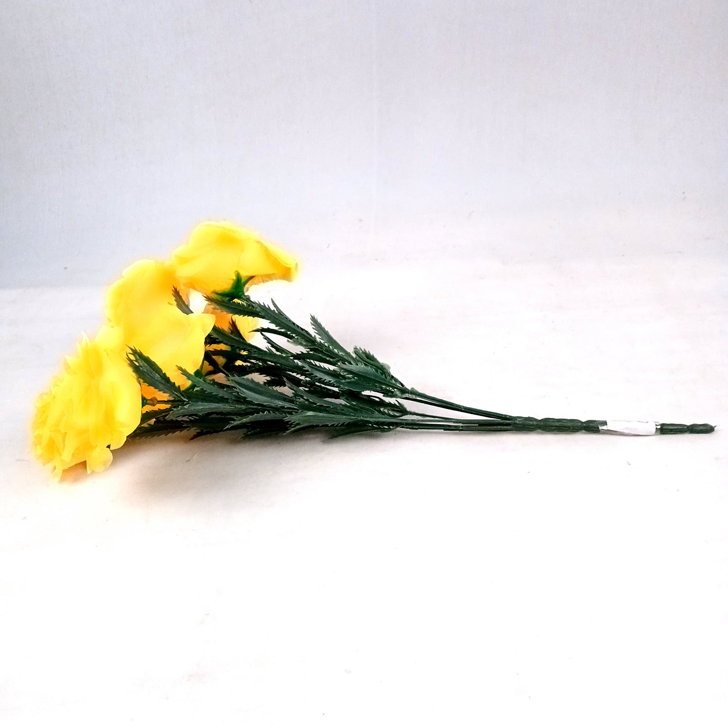 Artificial Flowers Rose Bunches for Vase Pot | Faux Flowers Sticks / Bouquet - for Home Decor, Living Room & Festivals Decoration (Vase Not Included) - 18 Inch - Apkamart #Colour_Yellow