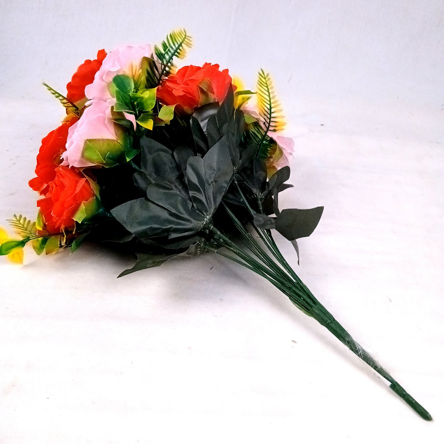 Artificial Flowers Rose Bunches for Vase Pot | Faux Flowers Stem - for Home Decor, Living Room, Office & Festivals Decoration (Vase Not Included) - 16 Inch - Apkamart #Style_Design 1