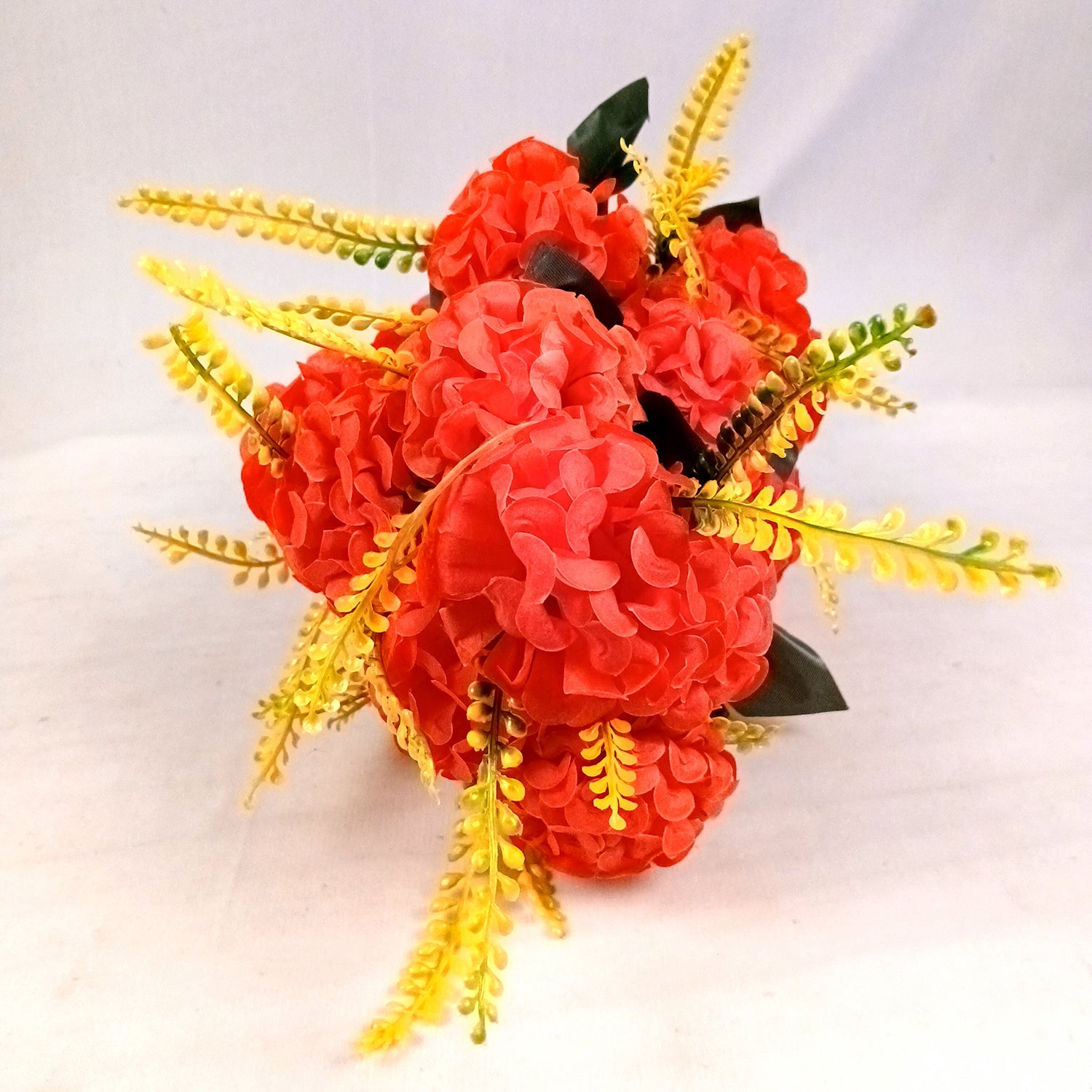 Artificial Flowers Carnation Bunches | Faux Flower Bouquet / Sticks - for Home Decor, Living Room, Office & Festivals Decoration (Vase Not Included) - 27 Inch - Apkamart #Colour_Red