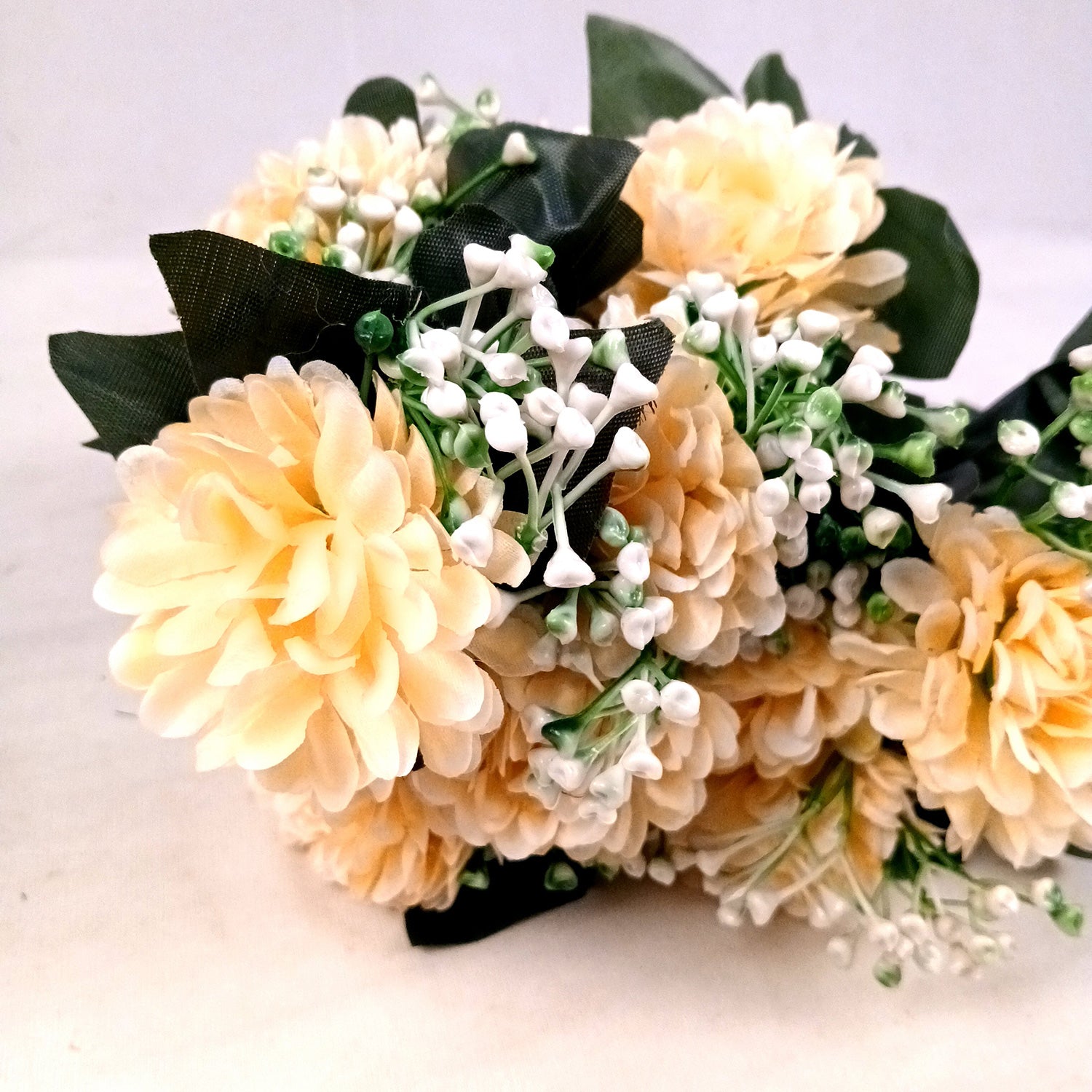 Artificial Flower Plant With Vase Pot | Decorative Flowers Bunch & Stems - for Table Vase, Pot, Home Decor, Living Room, Side Table Centerpiece & Festival Decoration - Apkamart #Colour_Orange