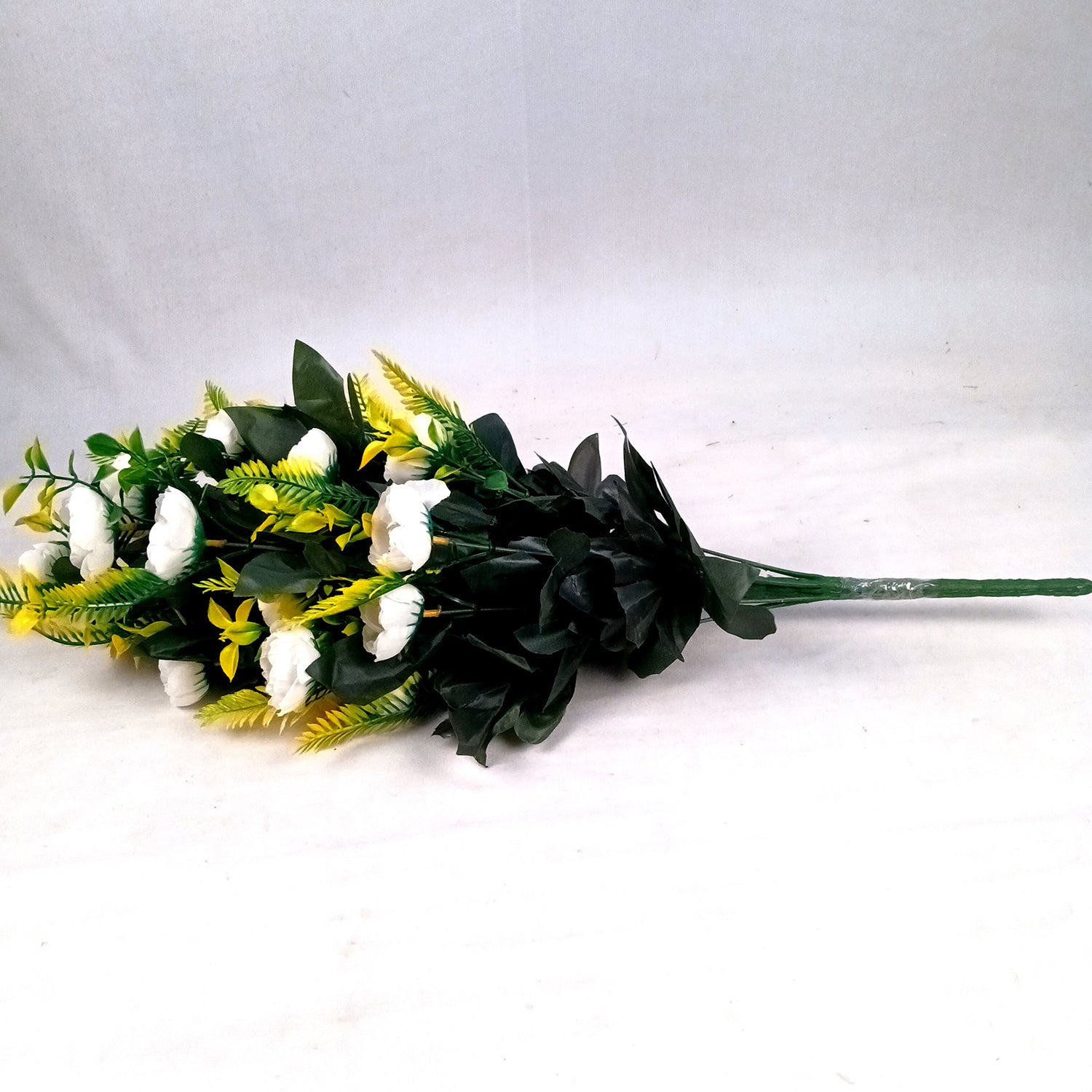 Artificial Flower Bouquets | Fake Flowers Bunch / Sticks - for Vase, Home, Bedroom, Balcony, Office Corner, Living Room (Vase Not Included) - 26 Inch - Apkamart #Colour_White