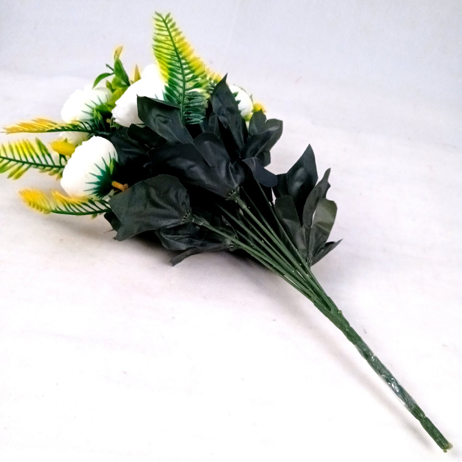 Artificial Flower Plant With Fruits | Decorative Flowers Bunch & Stems - for Table Vase, Pot, Home Decor, Living Room, Side Table Centerpiece & Festival Decoration - Apkamart #Color_White