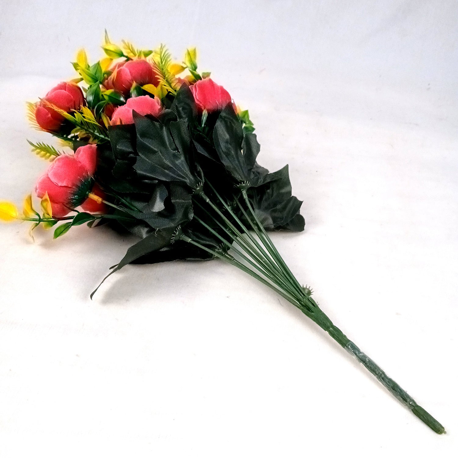 Artificial Flower Plant With Fruits | Decorative Flowers Bunch & Stems - for Table Vase, Pot, Home Decor, Living Room, Side Table Centerpiece & Festival Decoration - Apkamart #Color_Pink