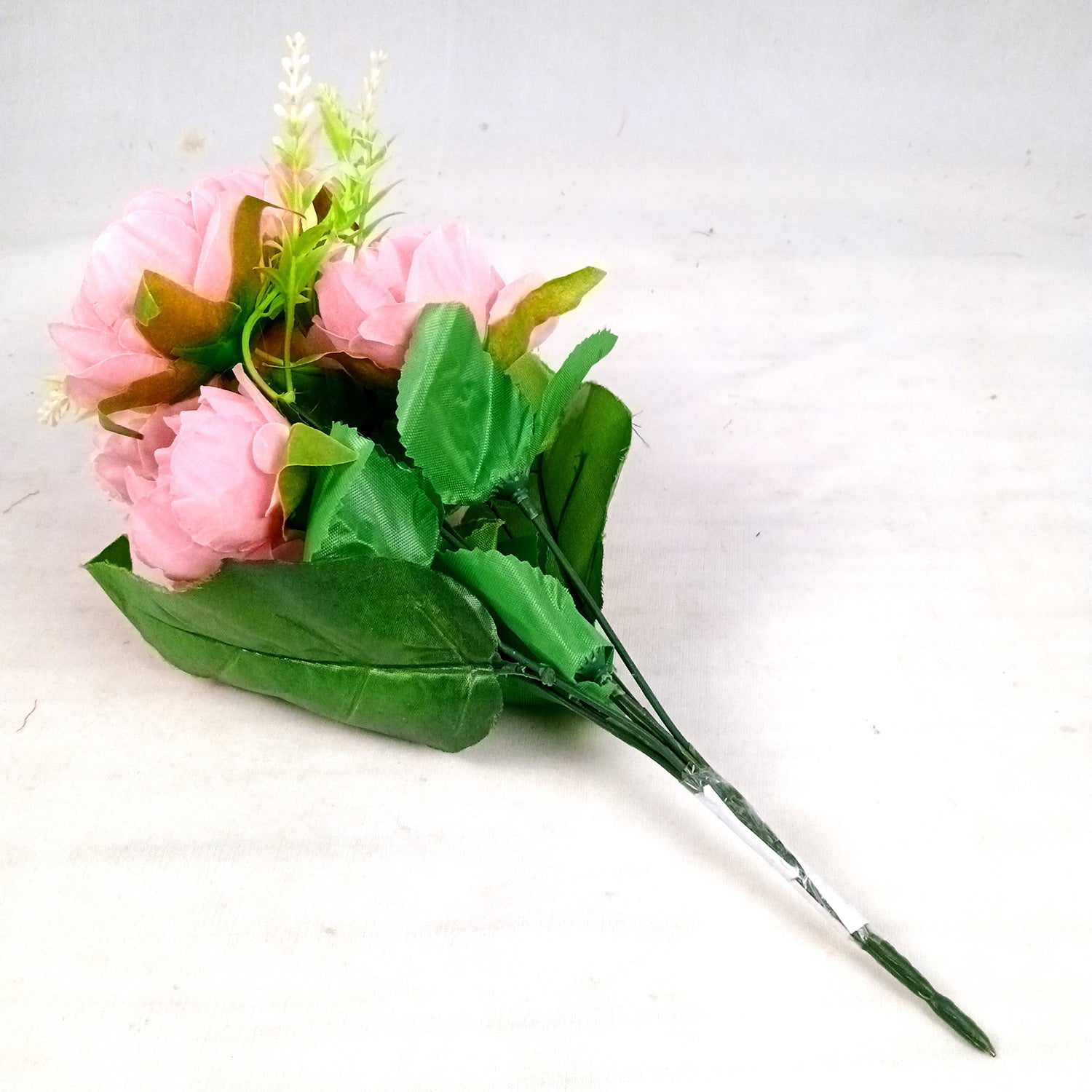 Artificial Flowers Rose Sticks | Faux Flowers Bunch - for Home Decor, Living Room, Office & Festivals Decoration (Vase Not Included) - 15 Inch - Apkamart #Colour_Pink