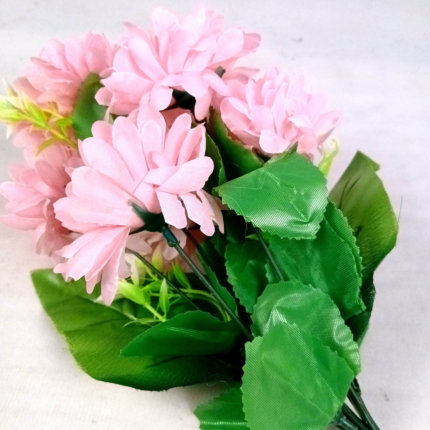 Artificial Flowers Dahlia Bunches for Vase Pot | Faux Flowers Stick - for Home Decor, Living Room, Wedding & Party Decoration (Vase Not Included) - 14 Inch - Apkamart #Colour_Pink