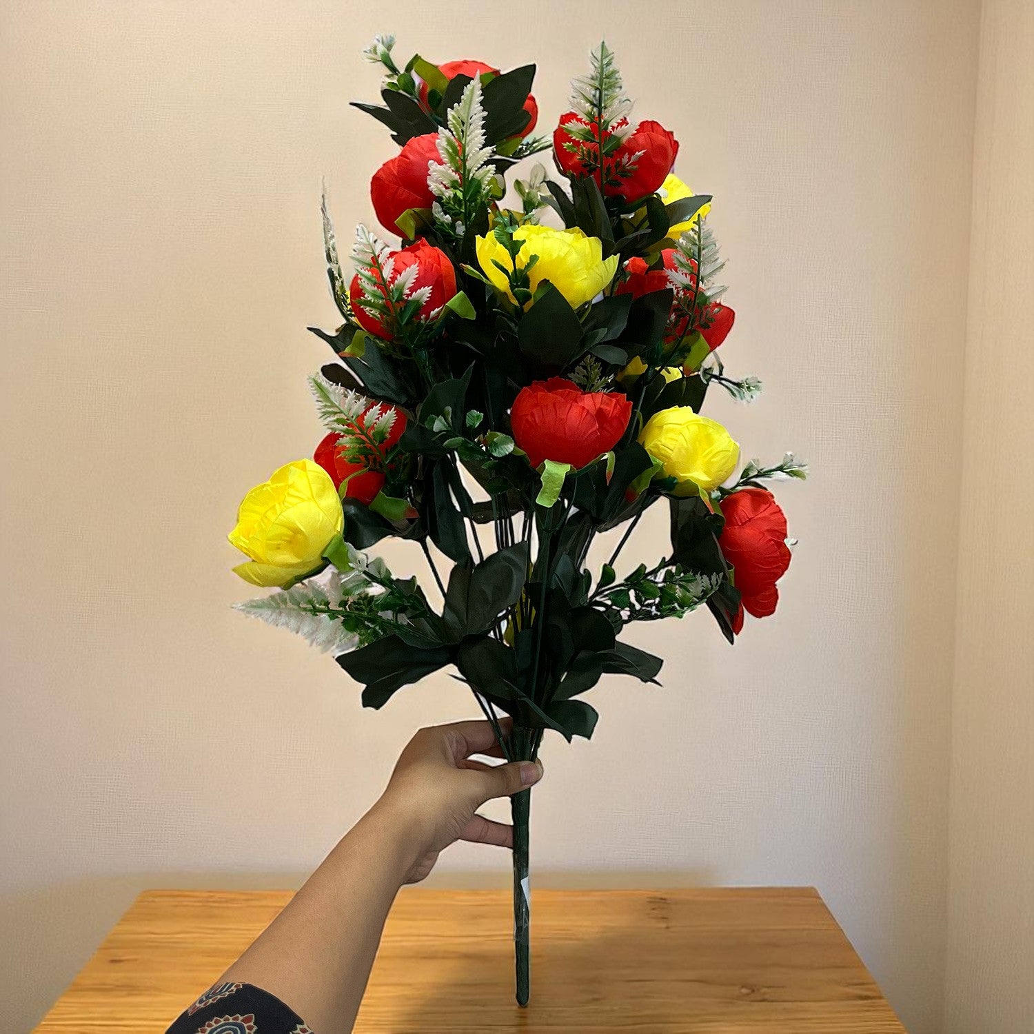 Artificial Rose Flowers Bunches for Vase Pot | Faux Flowers Stem - for Home Decor Side Table Centerpiece - 26 Inch - Apkamart #Style_Design 1