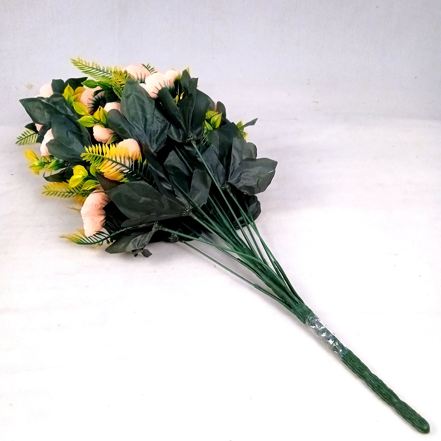 Artificial Flower Bouquets | Fake Flowers Bunch - for Vase, Home, Bedroom, Balcony, Office Corner, Living Room Decoration (Vase Not Included) - 26 Inch - Apkamart #Colour_Orange