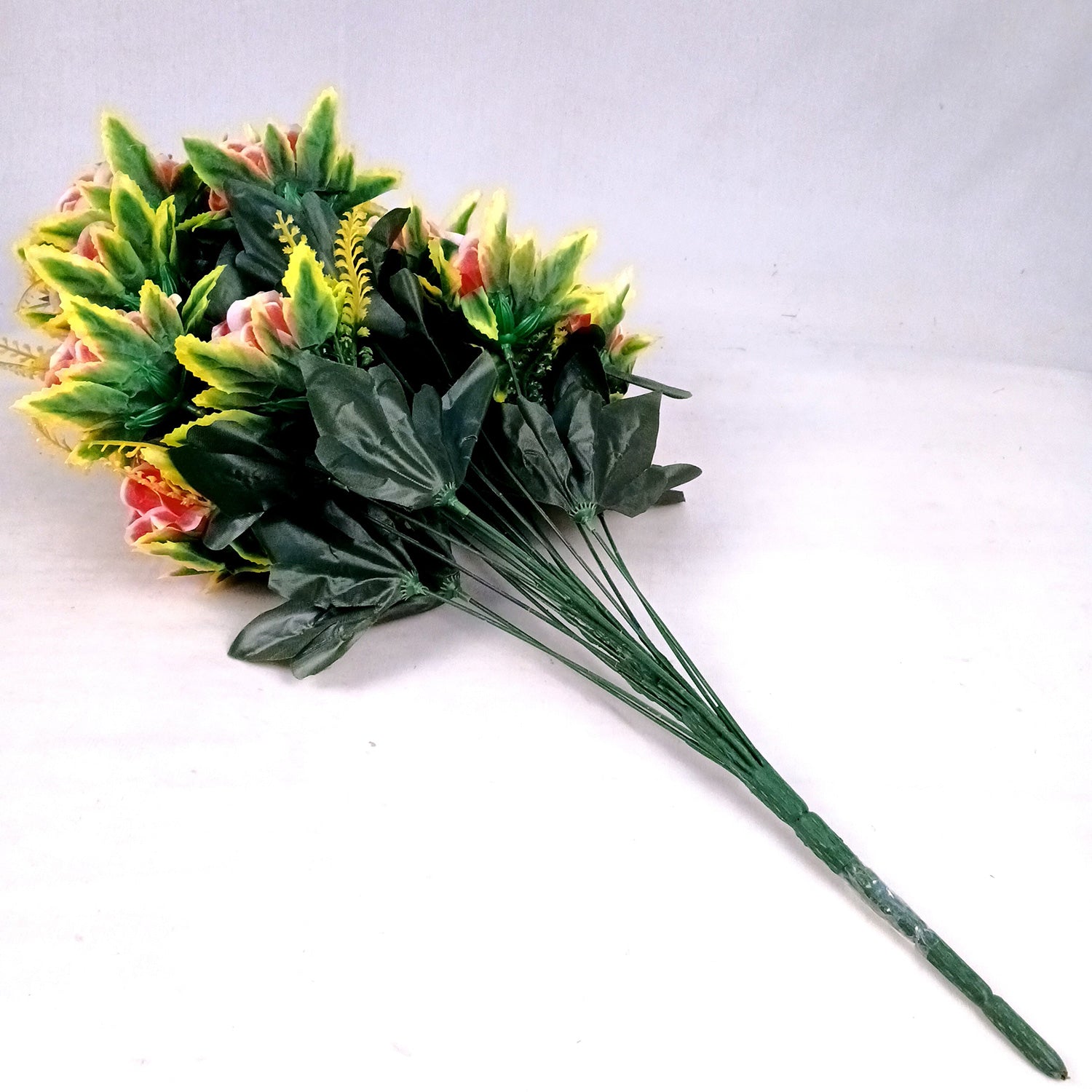 Artificial Flowers Rose Bunches for Vase | Faux Flowers Stem - for Home Decor, Living Room, Office & Festivals Decoration (Vase Not Included) - 27 Inch - Apkamart #Colour_Pink