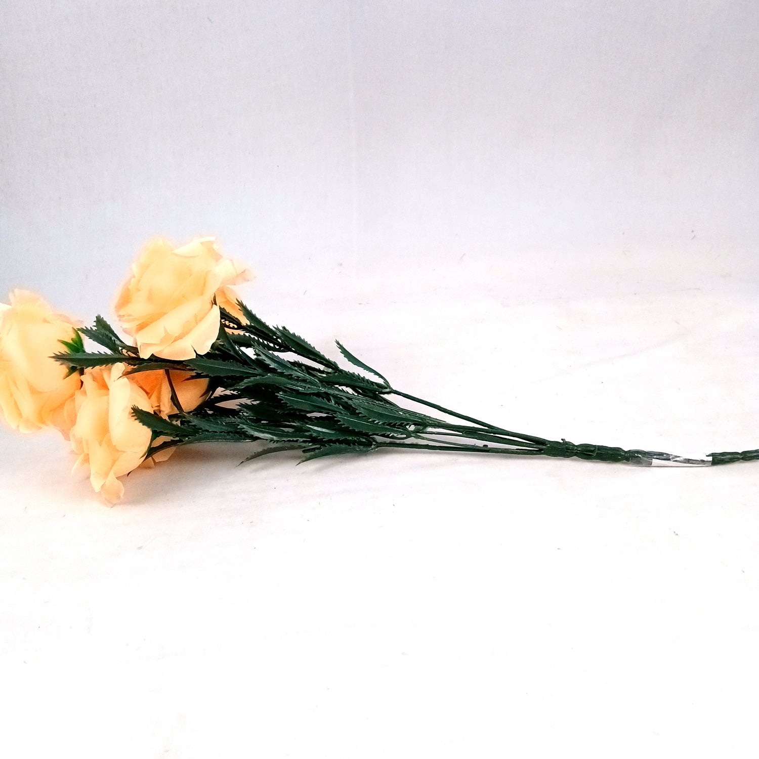 Artificial Flowers Rose Bunches for Vase Pot | Faux Flowers Stem - for Home Decor, Living Room, Office & Festivals Decoration (Vase Not Included) - 18 Inch - Apkamart #Colour_Orange