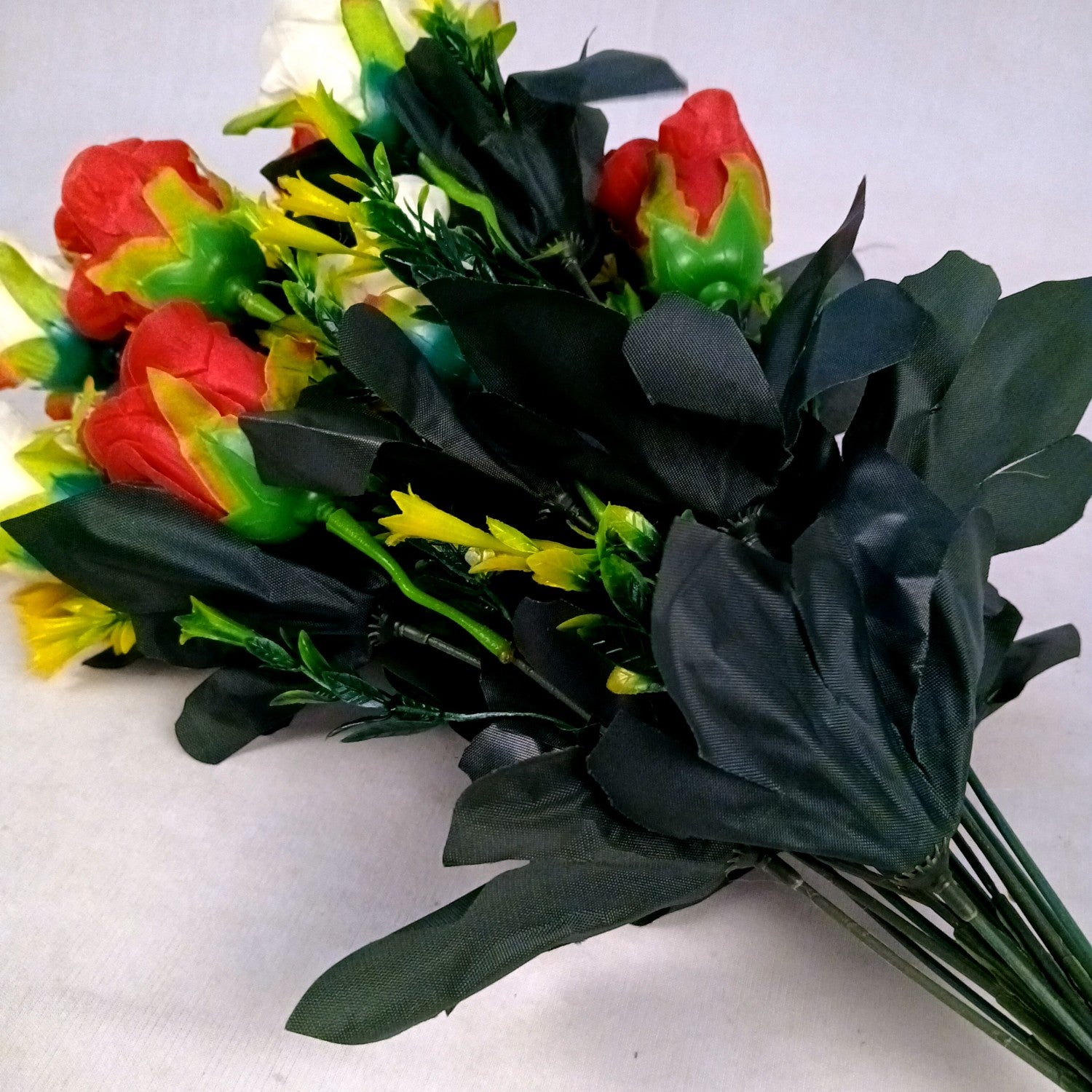 Artificial Rose Flower Bouquets | Faux Flowers Bunch - for Table Vase, Pot, Home Decor, Side Table Centerpiece - 29 Inch - Apkamart #Style_Design 3