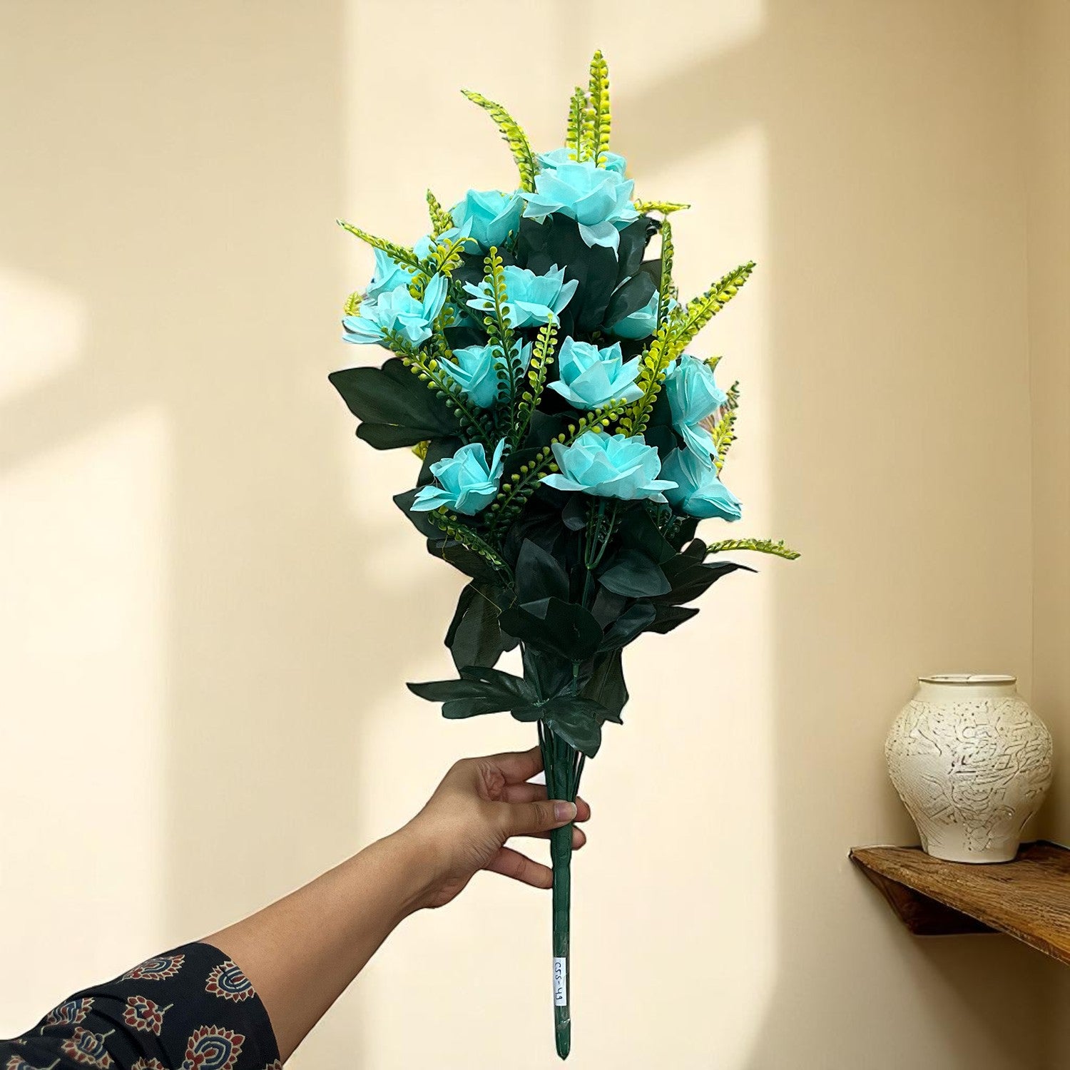 Artificial Flower Rose Bouquets | Faux Flowers Bunch - for Table Vase, Pot, Home Decor, Living Room, Side Table Centerpiece - 26 Inch - Apkamart #Colour_Multicolor