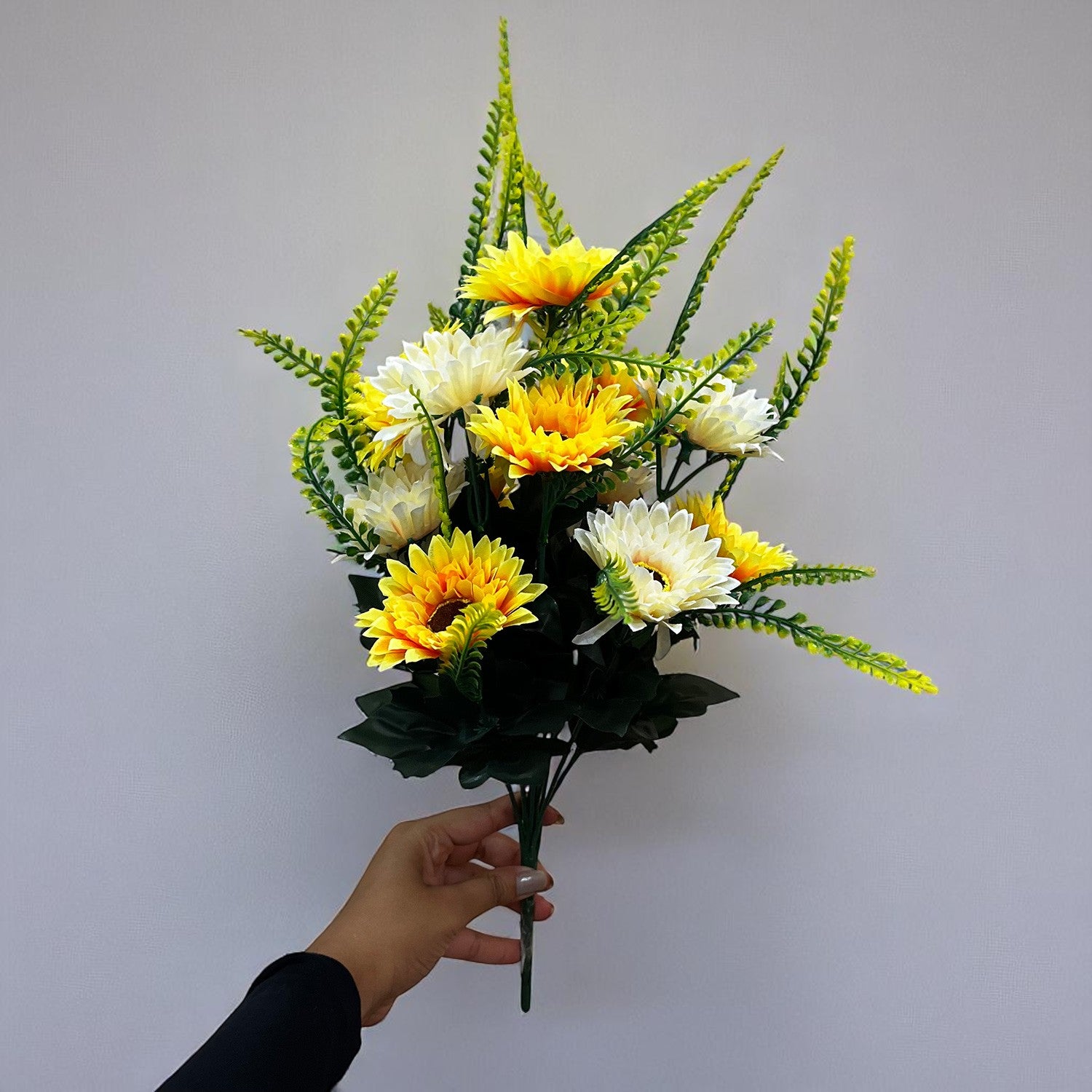 Artificial Flowers - Gerbera Daisy Bunches | Faux Flower Sticks - for Home Decor, Living Room & Festivals Decoration (Vase Not Included) - 14 Inch - Apkamart #Style_Design 1