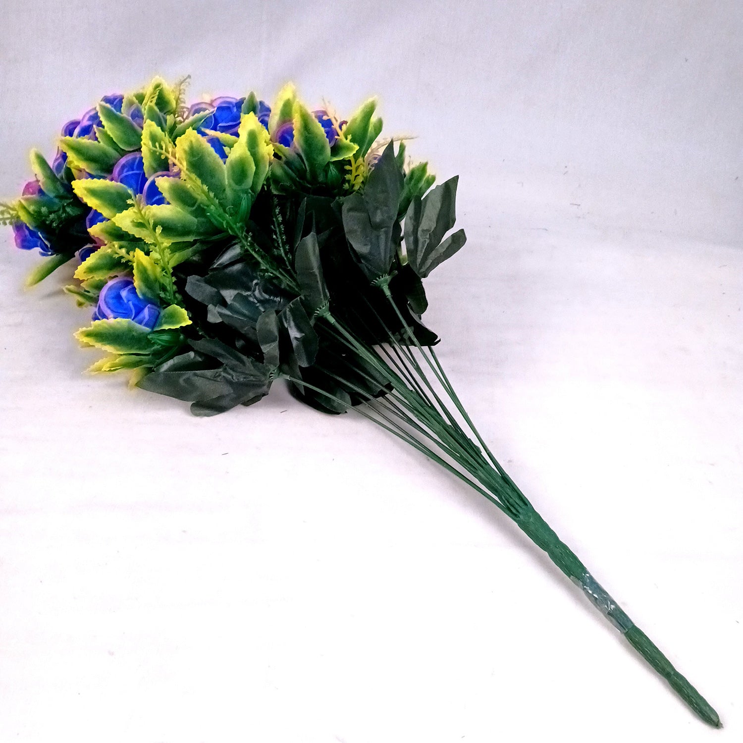 Artificial Flowers Rose Bunches for Vase | Faux Flowers Stem - for Home Decor, Living Room, Office & Festivals Decoration (Vase Not Included) - 27 Inch - Apkamart #Colour_Blue