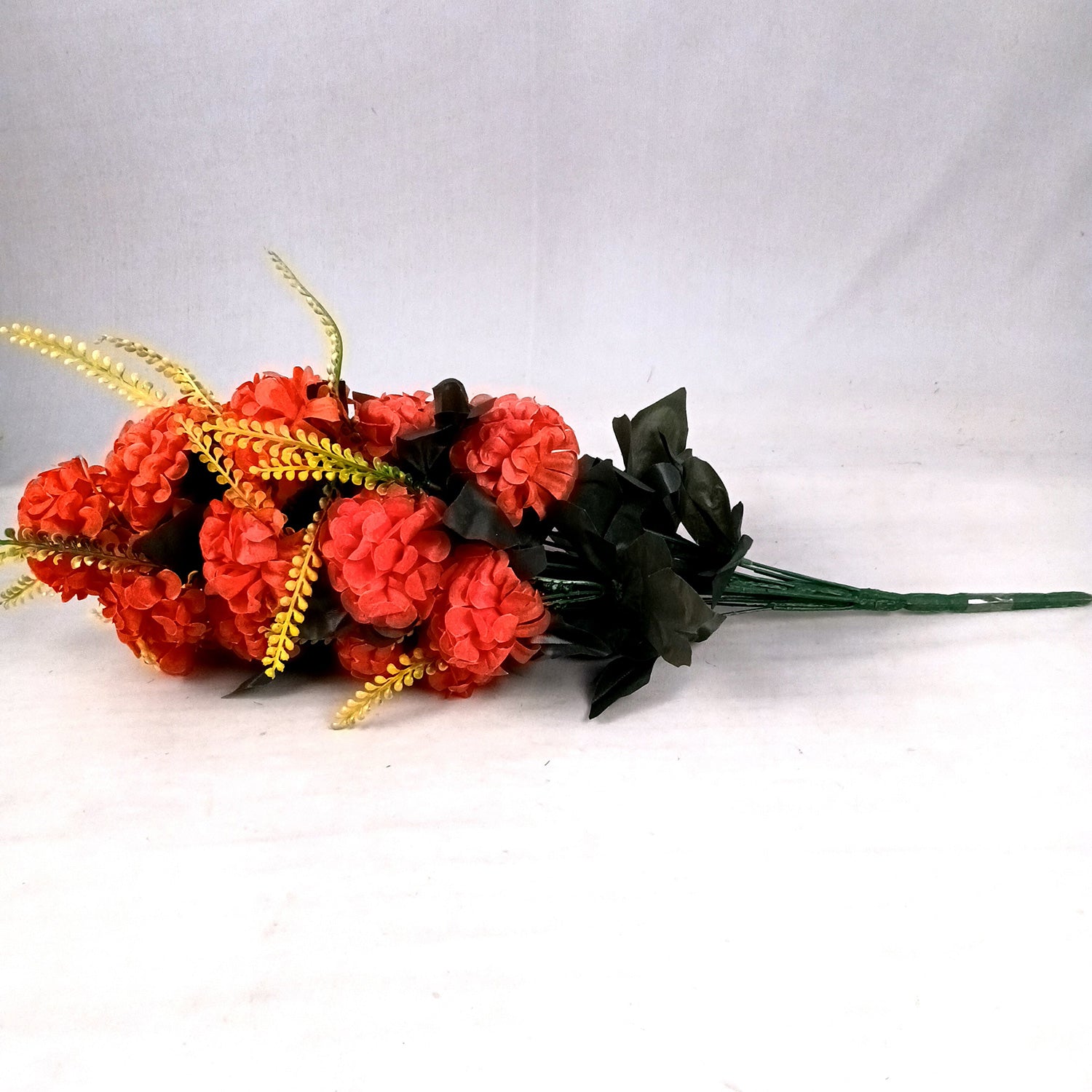 Artificial Flowers Carnation Bunches | Faux Flower Bouquet / Sticks - for Home Decor, Living Room, Office & Festivals Decoration (Vase Not Included) - 27 Inch - Apkamart #Colour_Red